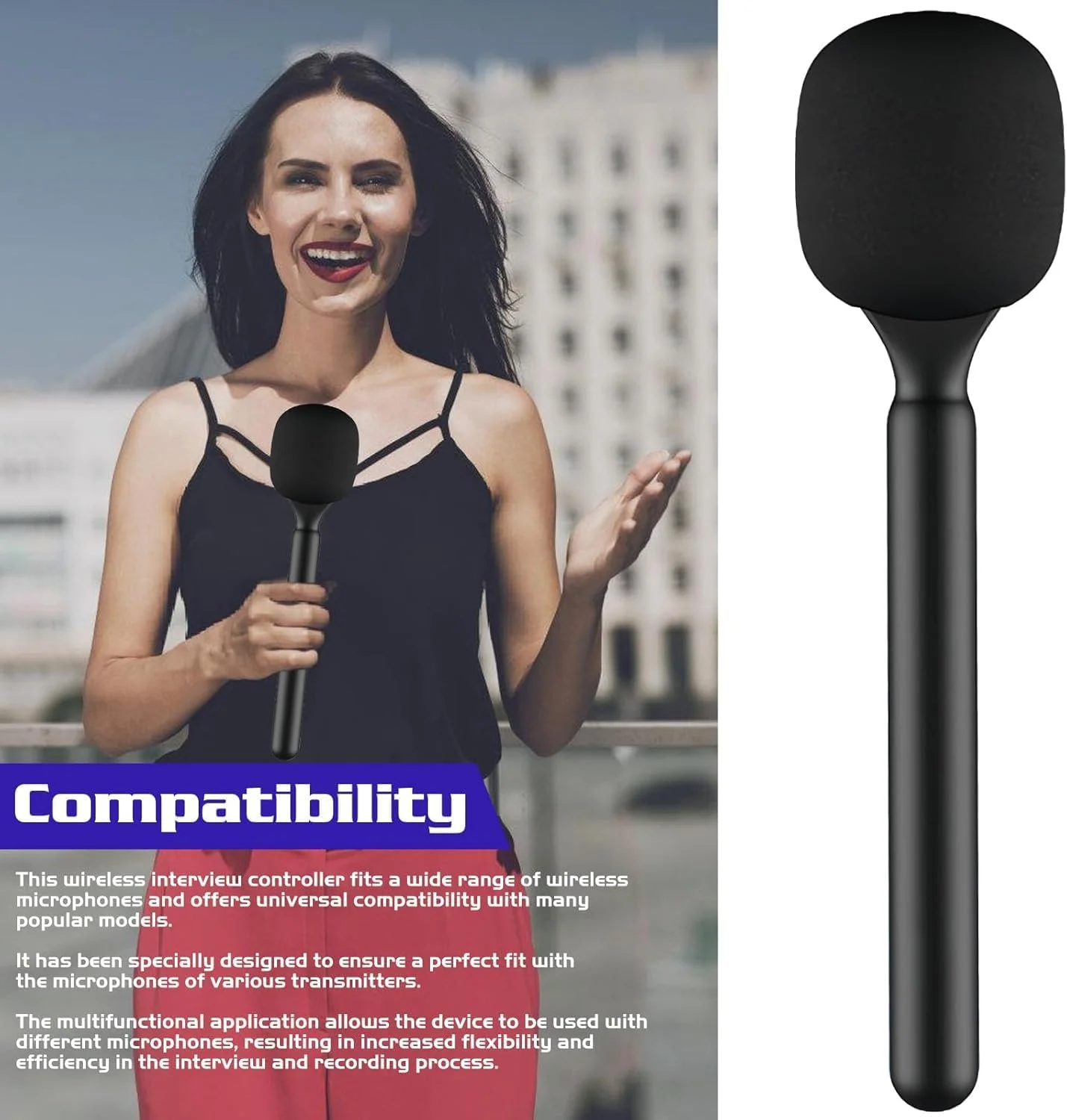 نگهدارنده میکروفون یقه ای یونیورسال برای پادکست، مصاحبه و ضبط - آداپتور دستی بی سیم