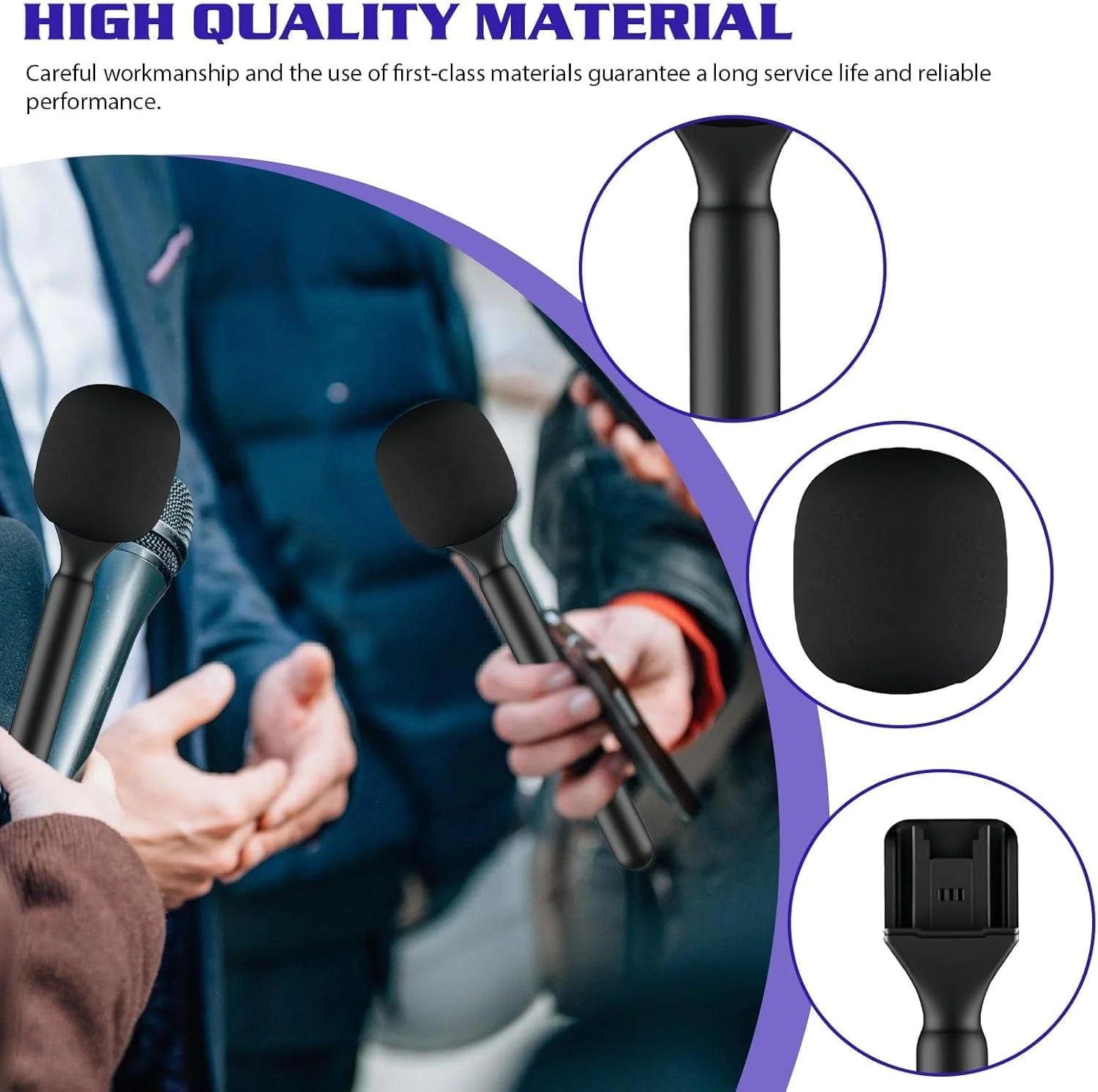 نگهدارنده میکروفون یقه ای یونیورسال برای پادکست، مصاحبه و ضبط - آداپتور دستی بی سیم