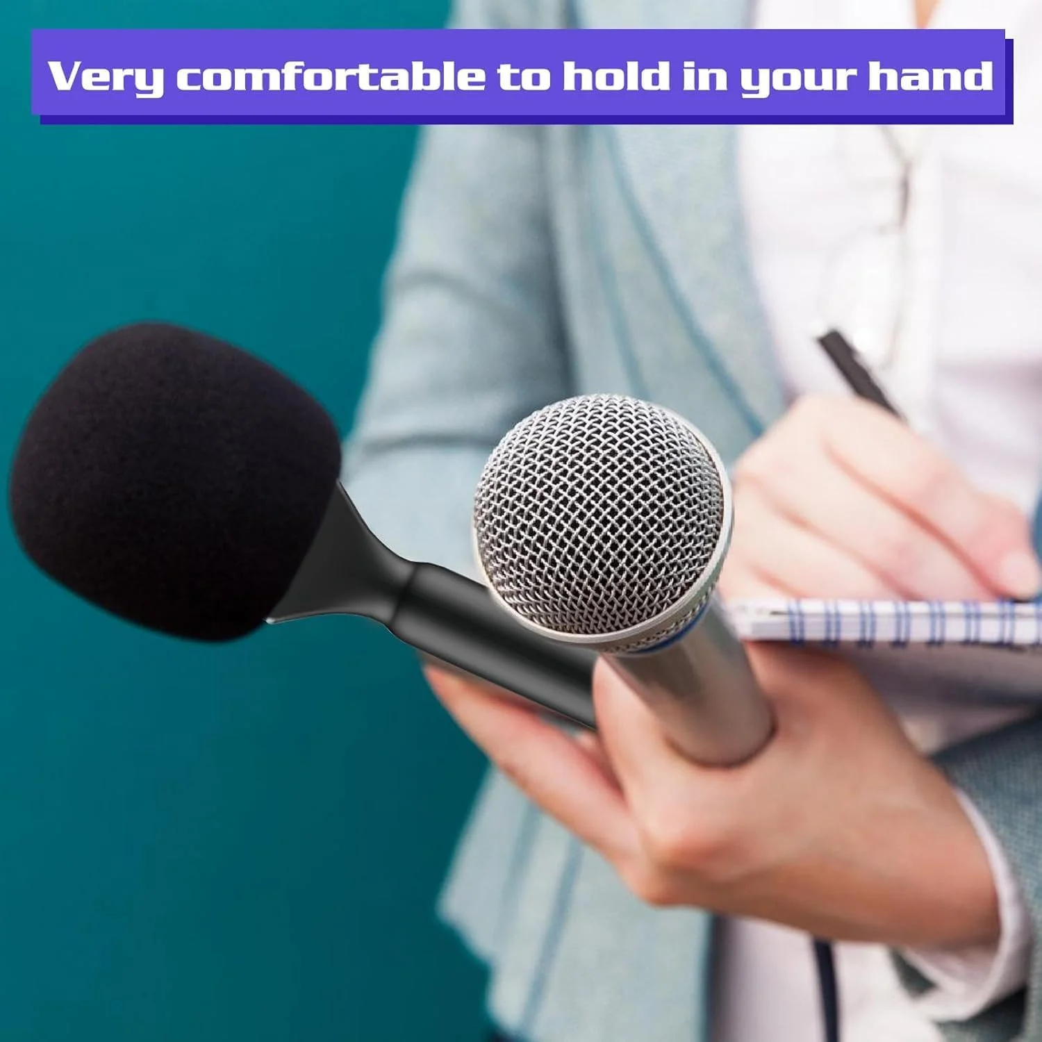 نگهدارنده میکروفون یقه ای یونیورسال برای پادکست، مصاحبه و ضبط - آداپتور دستی بی سیم