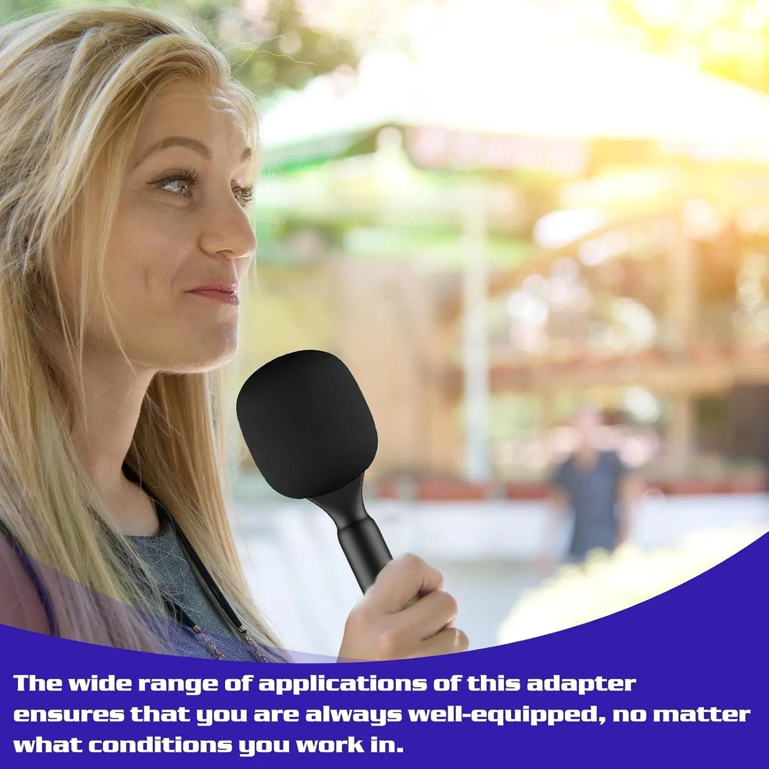 نگهدارنده میکروفون یقه ای یونیورسال برای پادکست، مصاحبه و ضبط - آداپتور دستی بی سیم