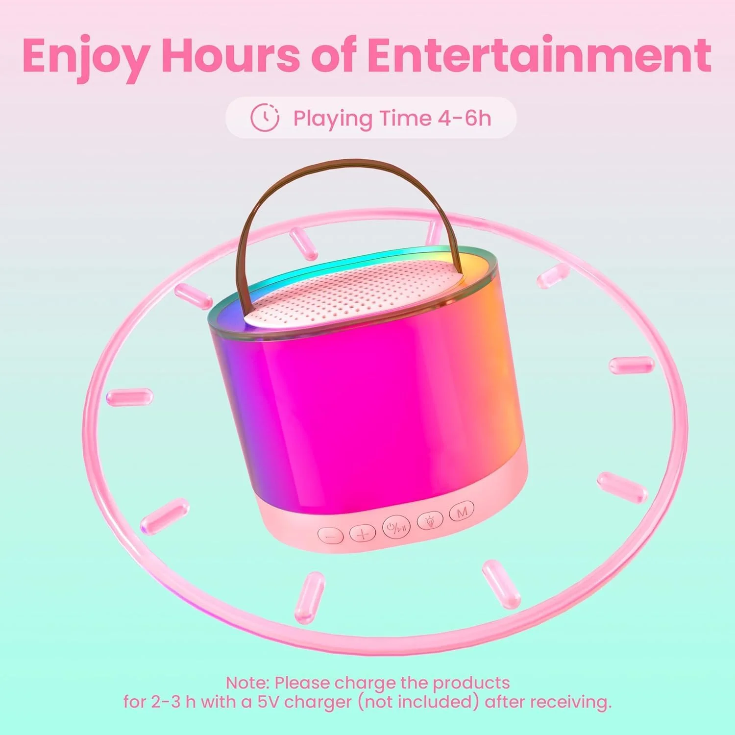 دستگاه کارائوکه کودکانه با چراغ های رنگارنگ و 2 میکروفون بی سیم - هدیه تولد عالی و سرگرمی مهمانی دستگاه کارائوکه کودکانه با چراغ های رنگارنگ و 2 میکروفون بی سیم - هدیه تولد عالی و سرگرمی مهمانی