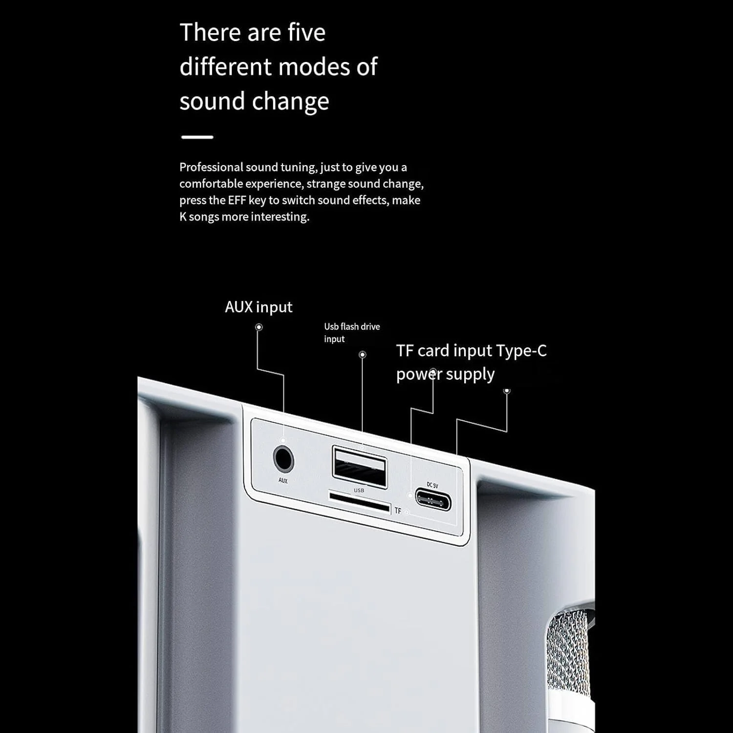 اسپیکر بلوتوث قابل حمل با میکروفون – 5.0، شارژ USB، اسپیکر بی‌سیم صدای فراگیر برای آواز خواندن و تلویزیون هوشمند (قرمز)