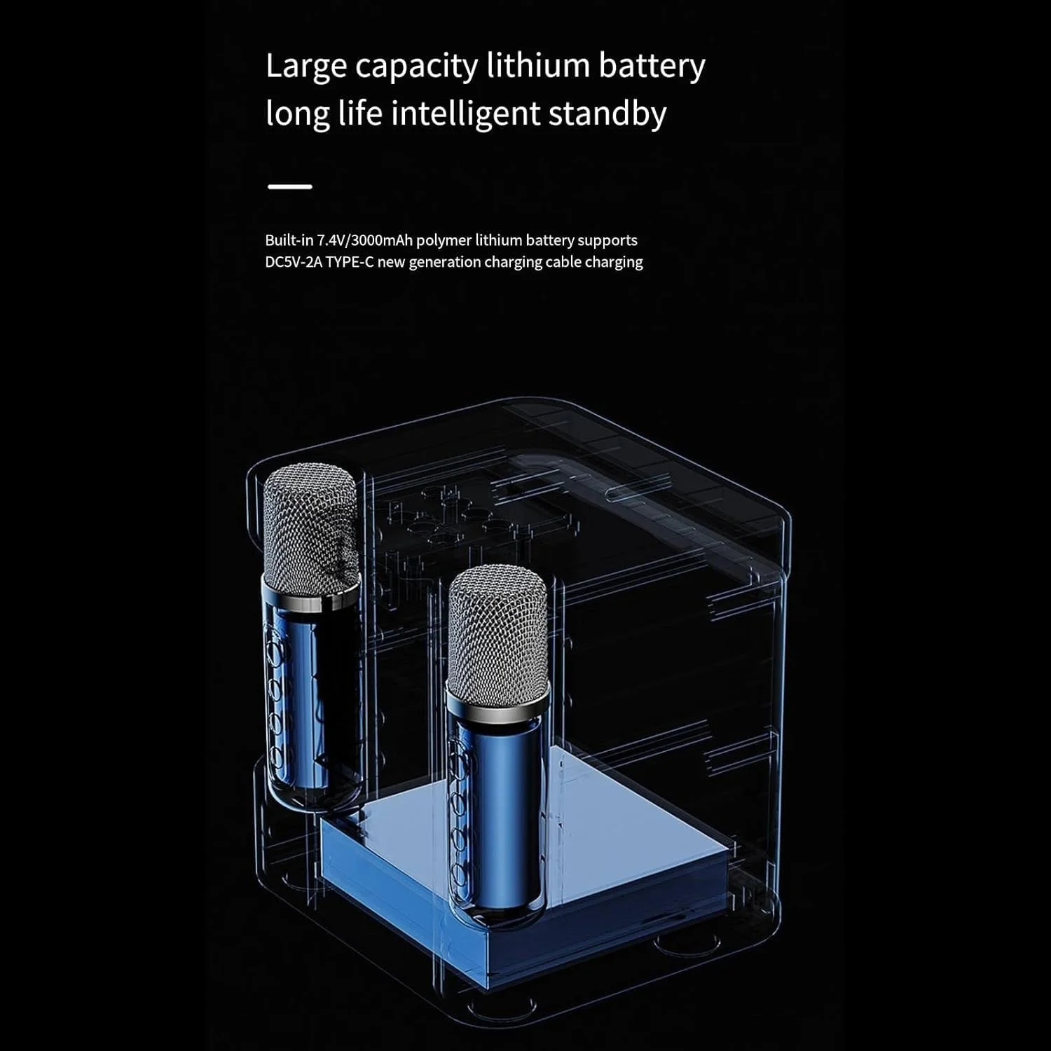 اسپیکر بلوتوث قابل حمل با میکروفون – 5.0، شارژ USB، اسپیکر بی‌سیم صدای فراگیر برای آواز خواندن و تلویزیون هوشمند (قرمز)