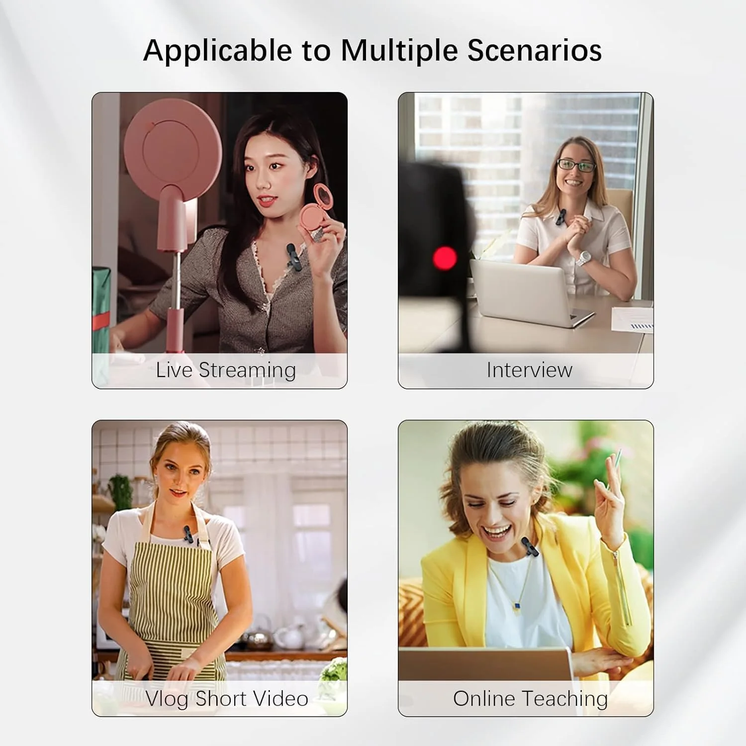 میکروفون یقه ای بی سیم ELTERAZONE برای گوشی های هوشمند USB C، میکروفون مینی پلاگ اند پلی برای یوتیوب، تیک تاک، پخش زنده، بازی، ضبط آهنگ K، کاهش نویز خودکار