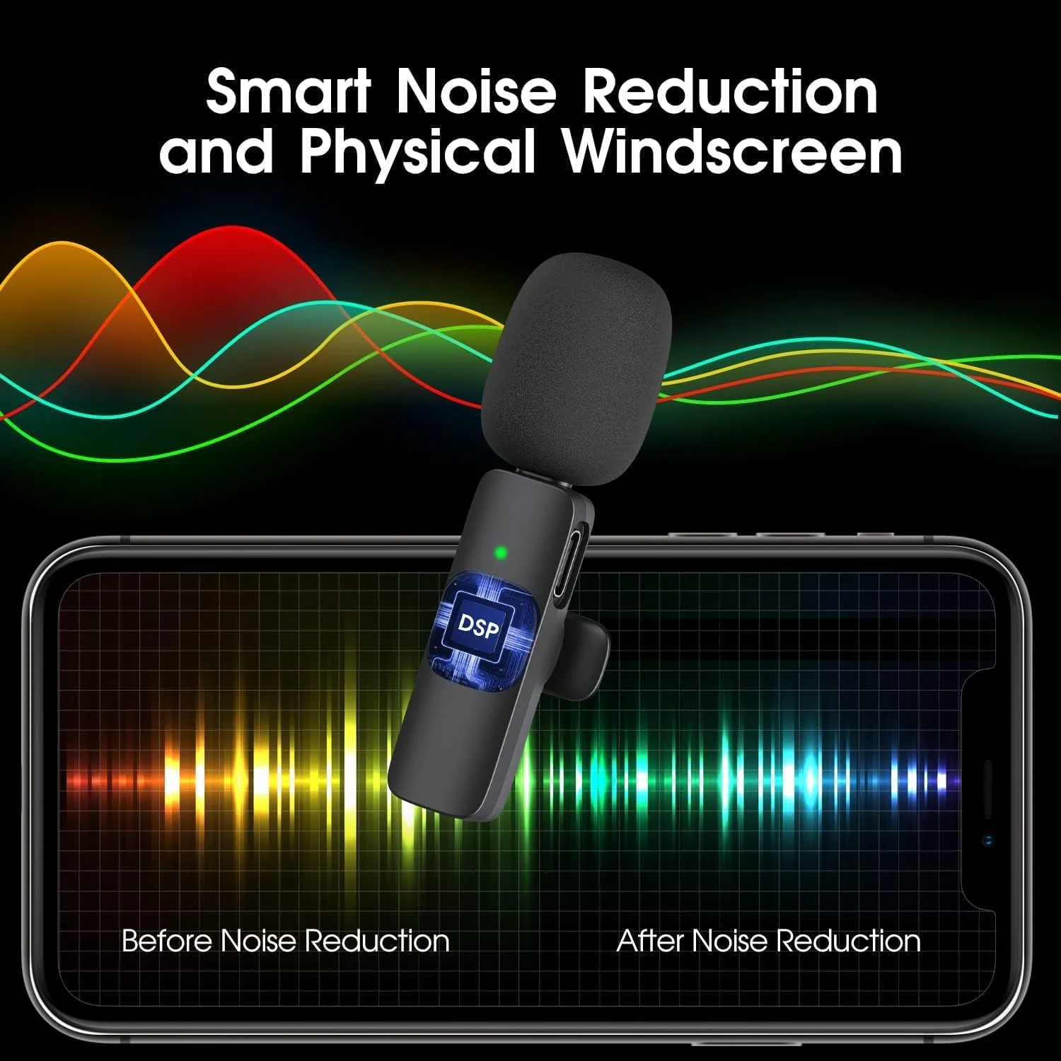 میکروفون یقه ای بی سیم ELTERAZONE مدل 2Pack برای آیفون و آیپد، میکروفون های یقه ای پلاگ اند پلی 2.4G با تاخیر بسیار کم، تراشه کاهش نویز داخلی، 8 ساعت زمان کارکرد برای ضبط ویدیو و مصاحبه