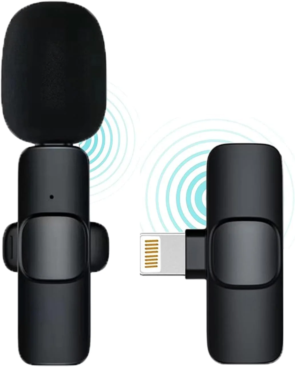 میکروفون یقه ای بی سیم ELTERAZONE برای آیفون، آیپد، آیپد مینی، میکروفون برای یوتیوب، فیسبوک لایو، تیک تاک، ولاگ، ضبط ویدیو زوم - کاهش نویز / بدون نیاز به برنامه و بلوتوث