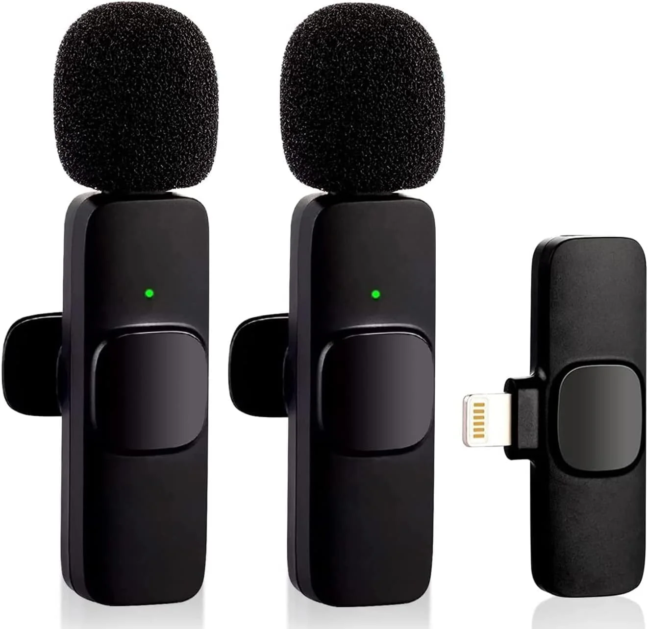 میکروفون بی سیم ELTERAZONE برای آیفون و آیپد - میکروفون یقه ای بی سیم Plug-Play با 2 میکروفون برای ضبط ویدیو با تلفن - مصاحبه - ولاگ - همگام سازی خودکار و کاهش نویز - 2.4G