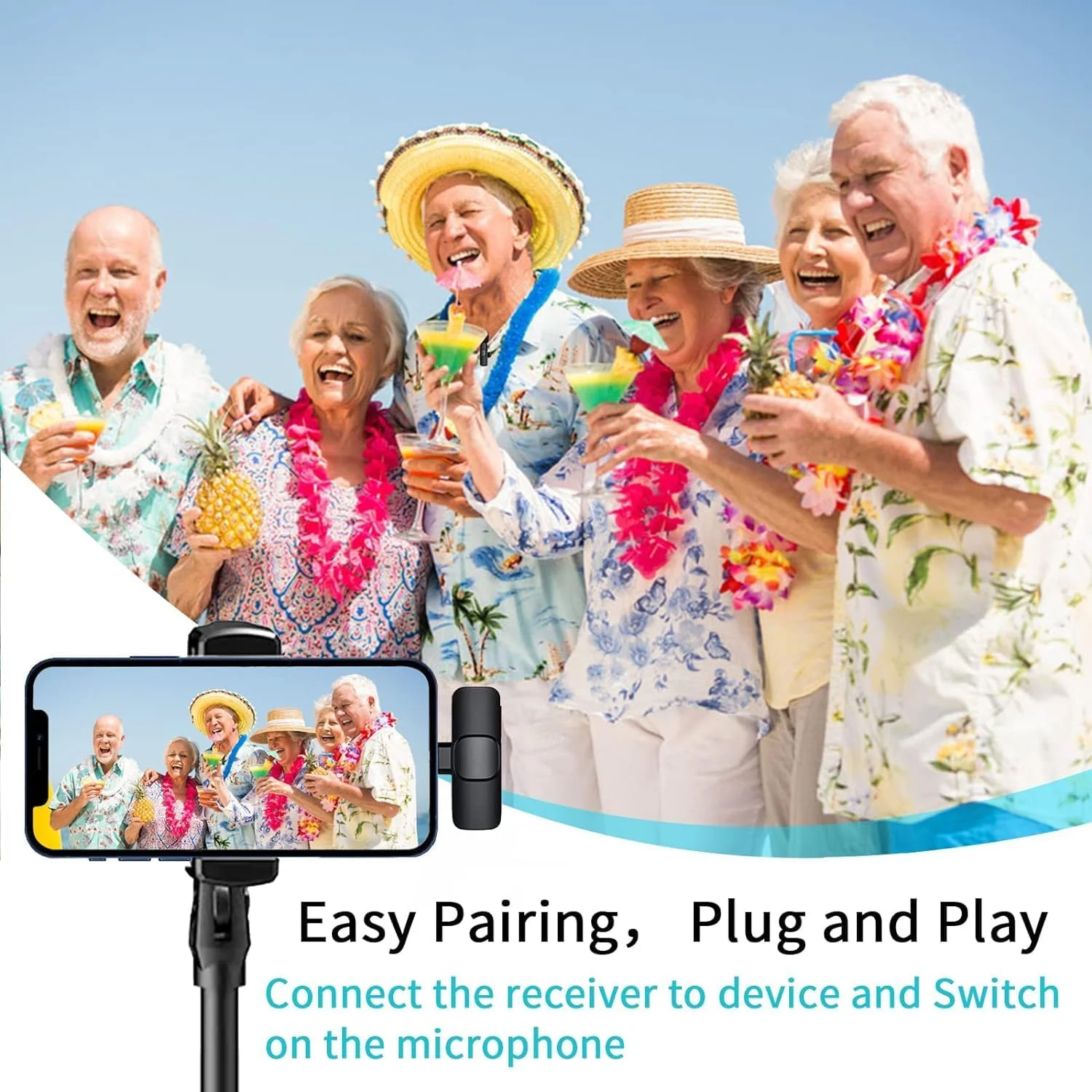 میکروفون یقه ای بی سیم ELTERAZONE، میکروفون یقه ای بی سیم Plug and Play، میکروفون گیره ای قابل حمل برای یوتیوب، فیس بوک، پخش زنده، ولاگ، مصاحبه، تیک تاک، برای دستگاه های USB-C میکروفون یقه ای بی سیم ELTERAZONE، میکروفون یقه ای بی سیم Plug and Play، میکروفون گیره ای قابل حمل برای یوتیوب، فیس بوک، پخش زنده، ولاگ، مصاحبه، تیک تاک، برای دستگاه های USB-C