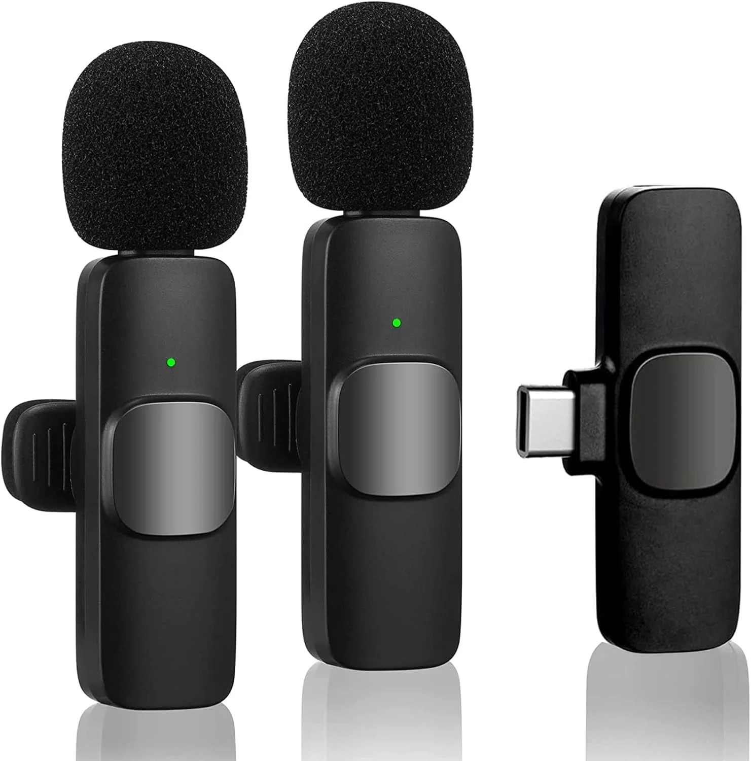 میکروفون یقه ای بی سیم ELTERAZONE برای گوشی (USB-C)، میکروفون بی سیم دوتایی برای ضبط ویدیو، پخش زنده، ولاگ (بدون نیاز به برنامه/بلوتوث)