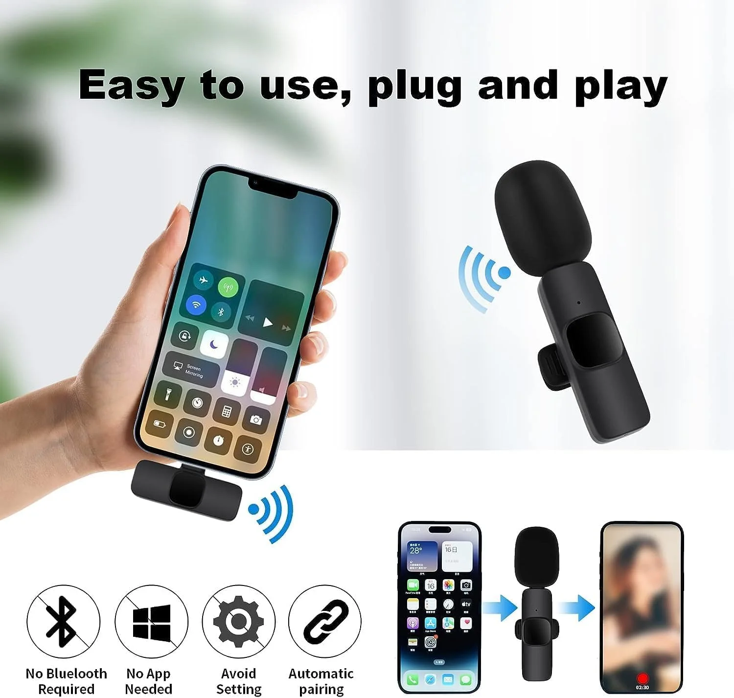 میکروفون بی سیم ELTERAZONE برای آیفون، آیپد، میکروفون گیره ای بی سیم، میکروفون ضبط صدا، میکروفون یقه ای بی سیم، میکروفون مینی، میکروفون استودیویی میکروفون بی سیم ELTERAZONE برای آیفون، آیپد، میکروفون گیره ای بی سیم، میکروفون ضبط صدا، میکروفون یقه ای بی سیم، میکروفون مینی، میکروفون استودیویی