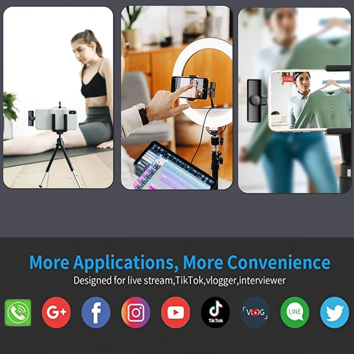 میکروفون یقه ای بی سیم 2.4G ELTERAZONE، میکروفون گیره ای بی سیم برای آیفون و اندروید، میکروفون همگام سازی خودکار برای پخش زنده یوتیوب، ولاگرها، کاهش نویز 2.4G میکروفون یقه ای بی سیم 2.4G ELTERAZONE، میکروفون گیره ای بی سیم برای آیفون و اندروید، میکروفون همگام سازی خودکار برای پخش زنده یوتیوب، ولاگرها، کاهش نویز 2.4G