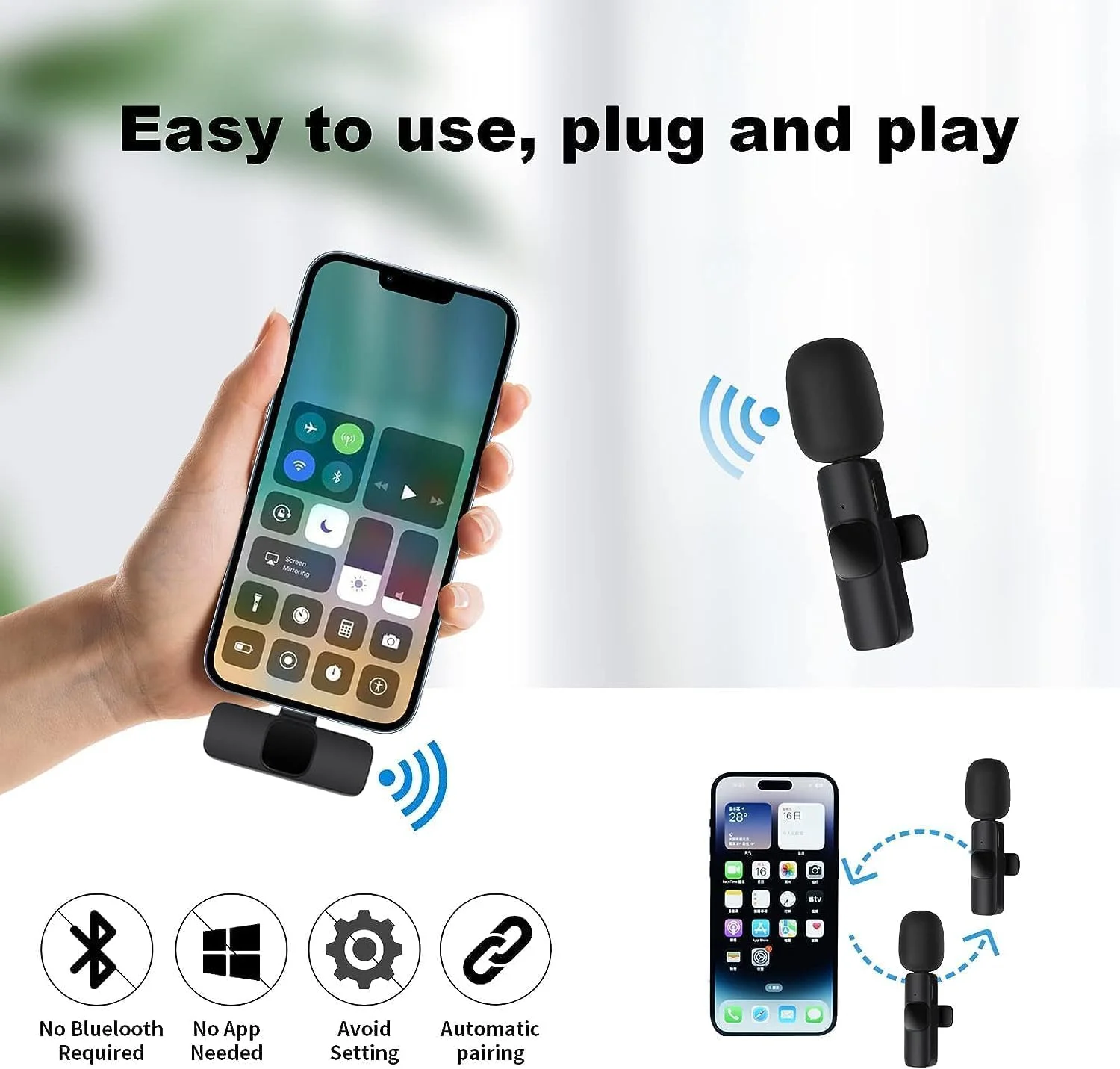 میکروفون بی سیم ELTERAZONE برای آیفون، آیپد، میکروفون گیره ای بی سیم، میکروفون ضبط صدا، میکروفون یقه ای بی سیم، میکروفون مینی، میکروفون استودیویی. میکروفون بی سیم ELTERAZONE برای آیفون، آیپد، میکروفون گیره ای بی سیم، میکروفون ضبط صدا، میکروفون یقه ای بی سیم، میکروفون مینی، میکروفون استودیویی.