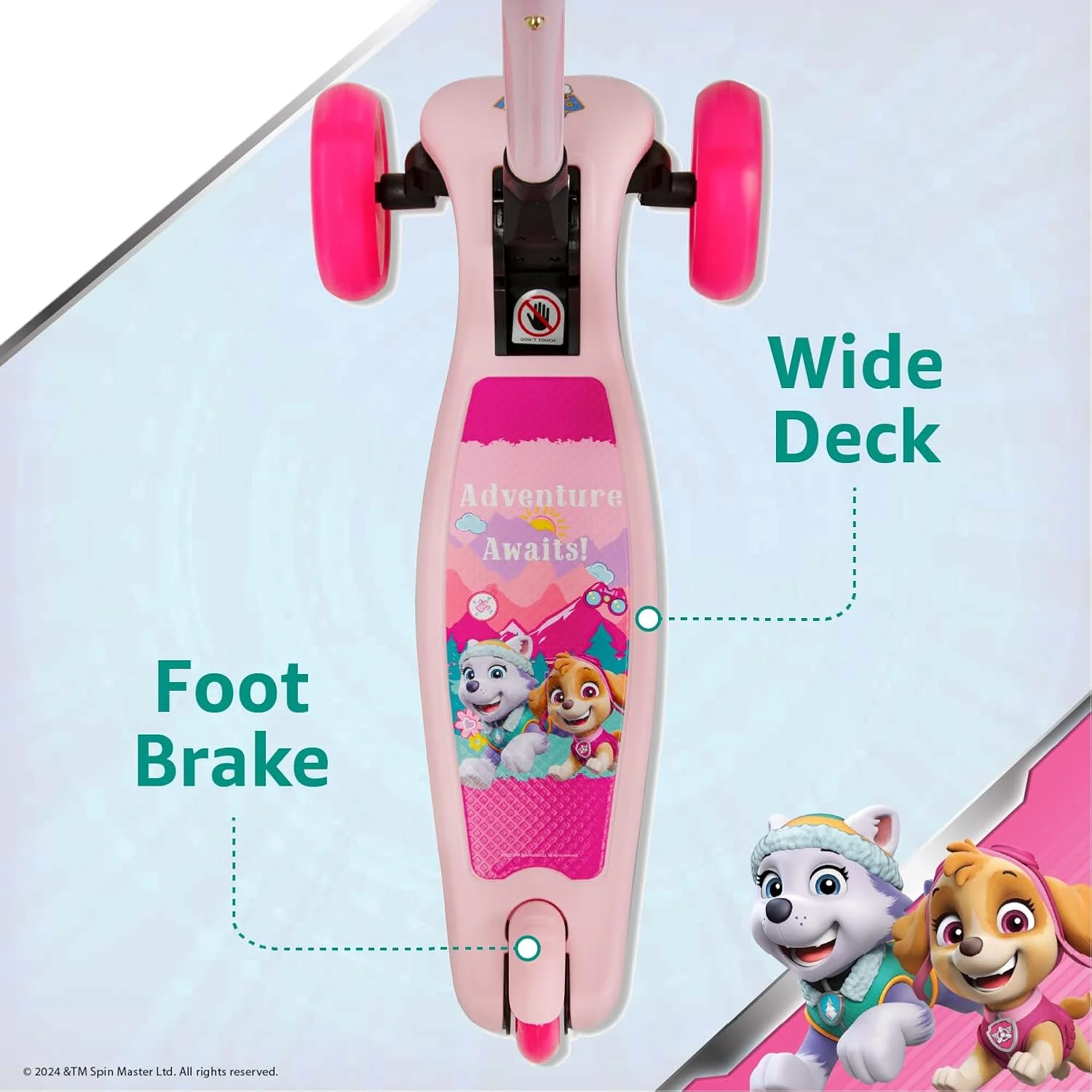 اسکوتر سه چرخ چراغ دار دخترانه Spartan Paw Patrol مناسب برای کودکان 3، 4، 5 و 6 ساله؛ چرخ های LED روشن، دسته های قابل تنظیم و بادوام و فناوری پیشرفته برای افزایش کنترل، ثبات و تعادل اسکوتر سه چرخ چراغ دار دخترانه Spartan Paw Patrol مناسب برای کودکان 3، 4، 5 و 6 ساله؛ چرخ های LED روشن، دسته های قابل تنظیم و بادوام و فناوری پیشرفته برای افزایش کنترل، ثبات و تعادل