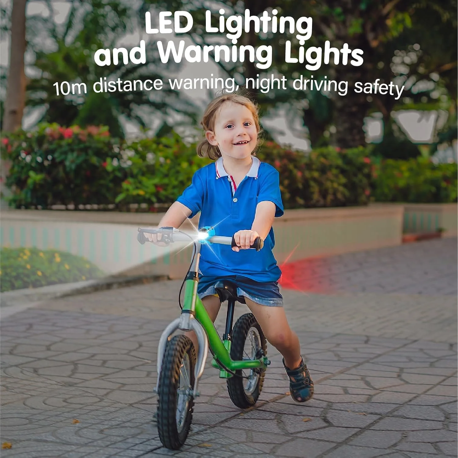 چراغ ایمنی اسکوتر کودک 2 عددی، چراغ دوچرخه LED ضد آب با 3 حالت فلاش، چراغ سواری شبانه قابل شارژ و بادوام برای اسکوتر و دوچرخه کودکان، نصب آسان