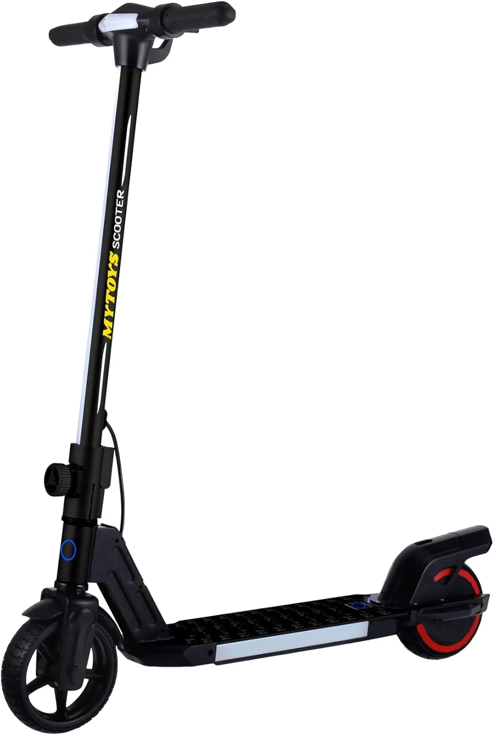 اسکوتر برقی تاشو سریع Mytoys موتور 150 وات باتری 24 ولت 2.5 آمپر چراغ های LED عرشه ضد لغزش اسکوتر برقی باتری دار برای کودکان تایر جاده