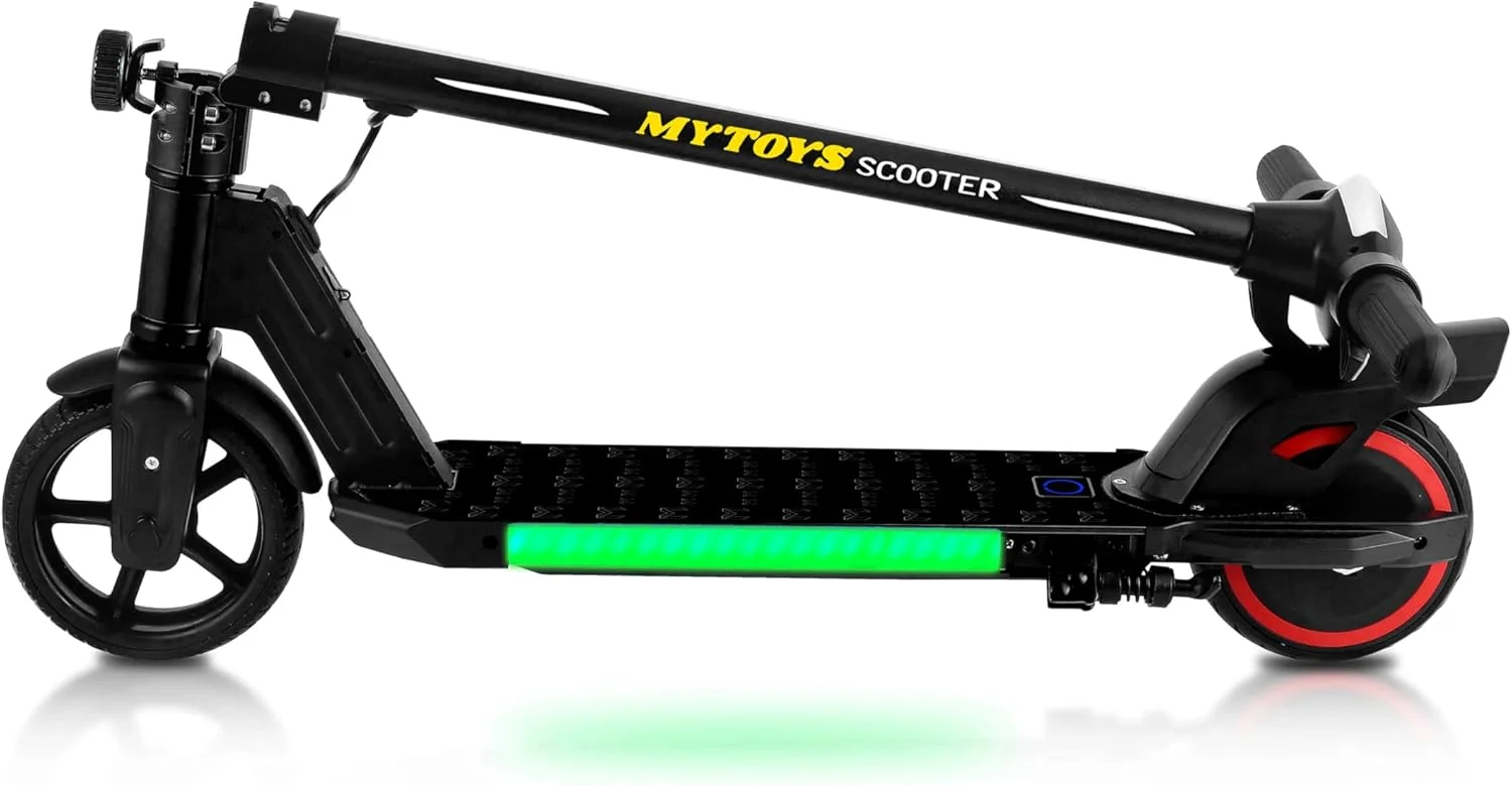 اسکوتر برقی تاشو سریع Mytoys موتور 150 وات باتری 24 ولت 2.5 آمپر چراغ های LED عرشه ضد لغزش اسکوتر برقی باتری دار برای کودکان تایر جاده اسکوتر برقی تاشو سریع Mytoys موتور 150 وات باتری 24 ولت 2.5 آمپر چراغ های LED عرشه ضد لغزش اسکوتر برقی باتری دار برای کودکان تایر جاده