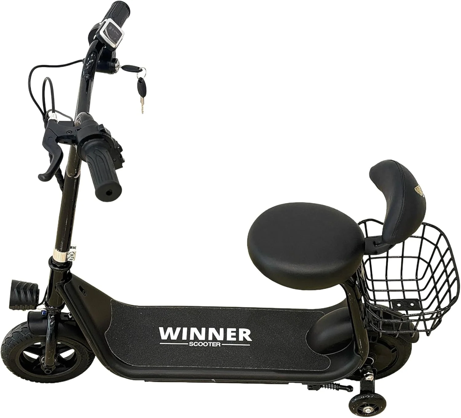 اسکوتر برقی کودک Winner با صندلی، آبی و مشکی، طراحی تاشو، نمایشگر LCD، سبد جلو، ارتفاع قابل تنظیم 4-8 سال اسکوتر برقی کودک Winner با صندلی، آبی و مشکی، طراحی تاشو، نمایشگر LCD، سبد جلو، ارتفاع قابل تنظیم 4-8 سال