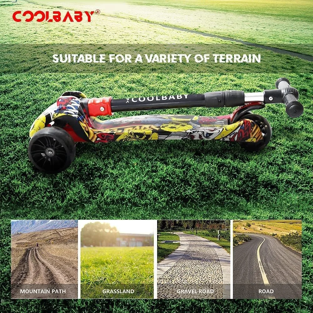 اسکوتر تاشو 3 چرخ COOLBABY برای کودکان، اسکوتر بچه گانه پسرانه دخترانه با ارتفاع قابل تنظیم چرخ های PU بهترین هدیه مدل 303-JW-TMM اسکوتر تاشو 3 چرخ COOLBABY برای کودکان، اسکوتر بچه گانه پسرانه دخترانه با ارتفاع قابل تنظیم چرخ های PU بهترین هدیه مدل 303-JW-TMM