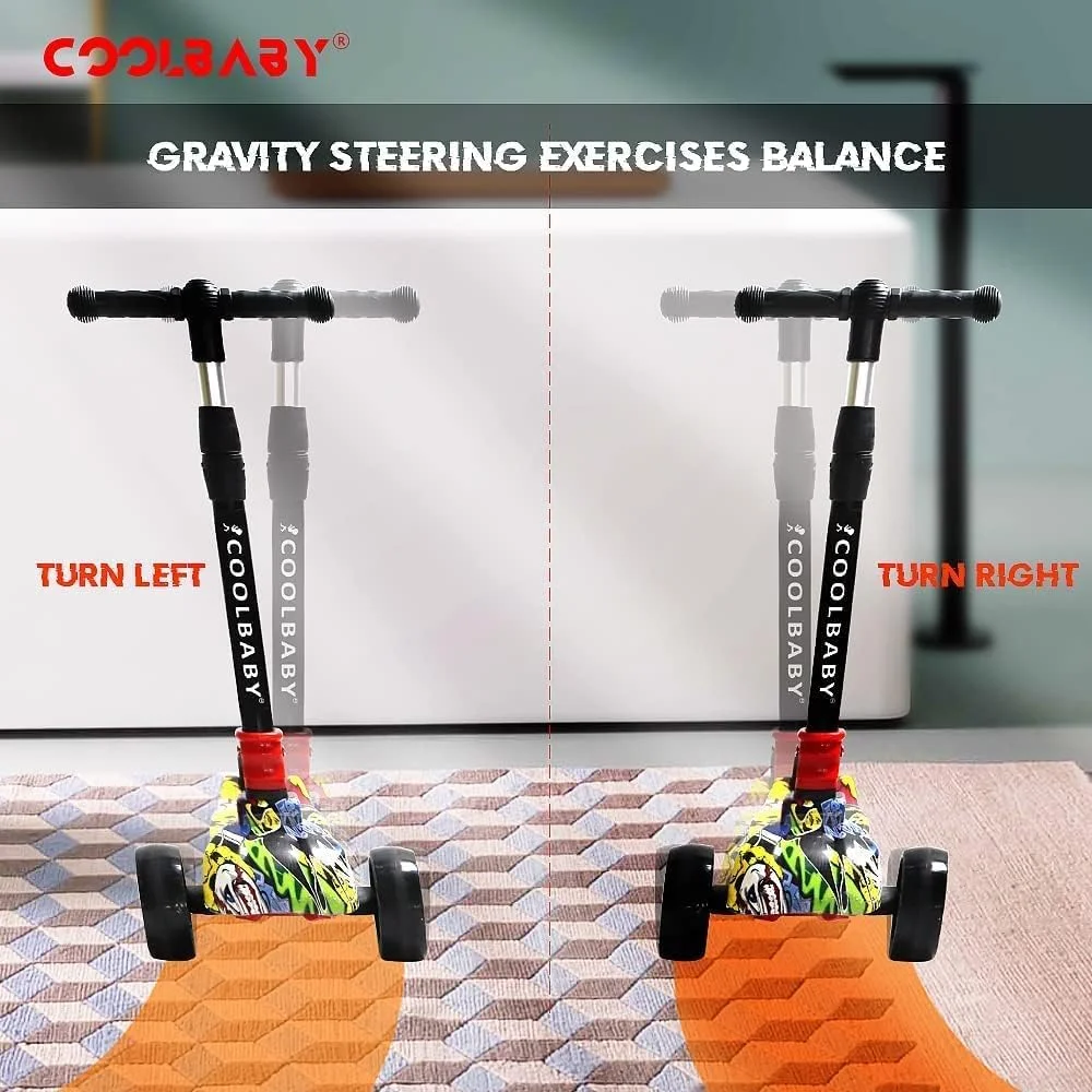 اسکوتر تاشو 3 چرخ COOLBABY برای کودکان، اسکوتر بچه گانه پسرانه دخترانه با ارتفاع قابل تنظیم چرخ های PU بهترین هدیه مدل 303-JW-TMM اسکوتر تاشو 3 چرخ COOLBABY برای کودکان، اسکوتر بچه گانه پسرانه دخترانه با ارتفاع قابل تنظیم چرخ های PU بهترین هدیه مدل 303-JW-TMM