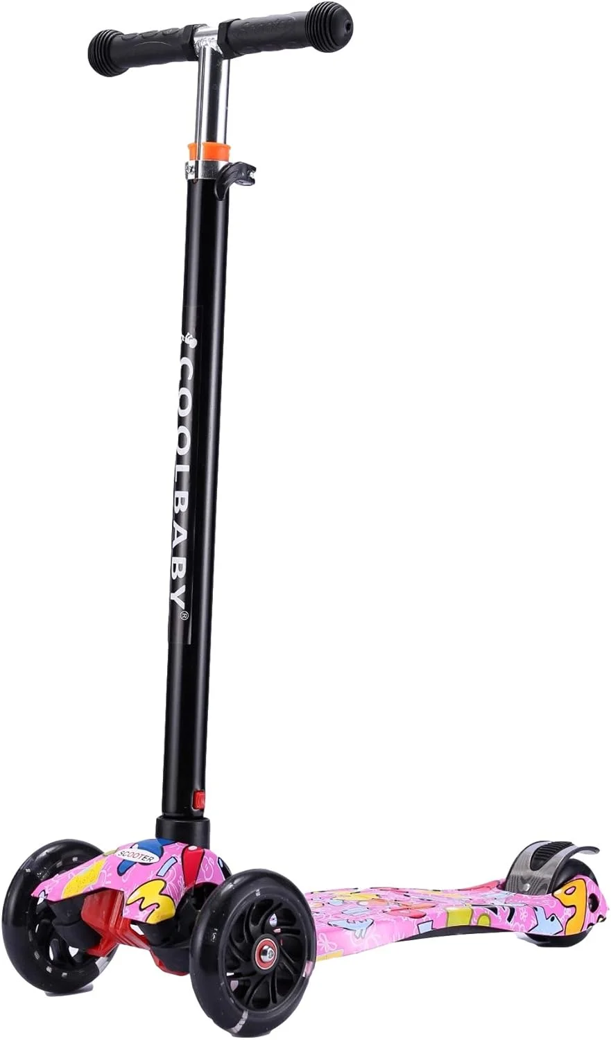 اسکوتر کودکانه کول بیبی 3 چرخ 4 چرخ مینی قابل تنظیم با چرخ های چراغ دار LED، مدل: Fzm