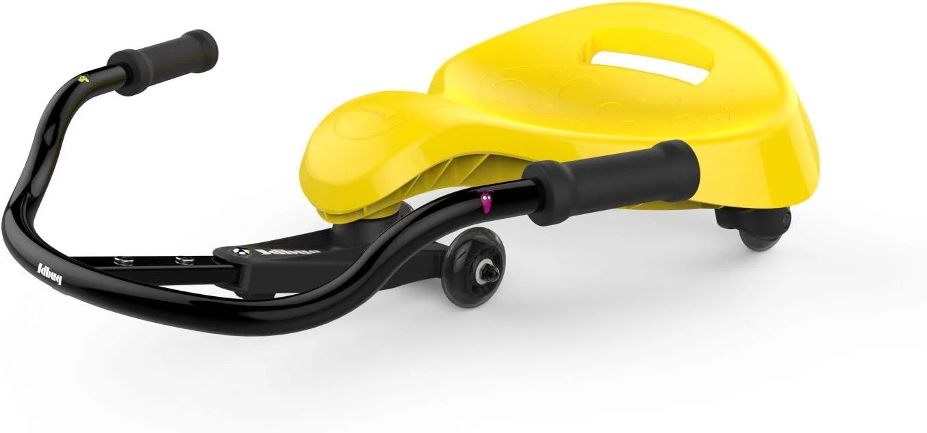 اسکوتر سواری کودکانه Jd Bug Kidz Swayer، اسکوتر بازی در فضای باز برای کودکان پسر و دختر زرد رنگ، مناسب برای سن 3 سال به بالا