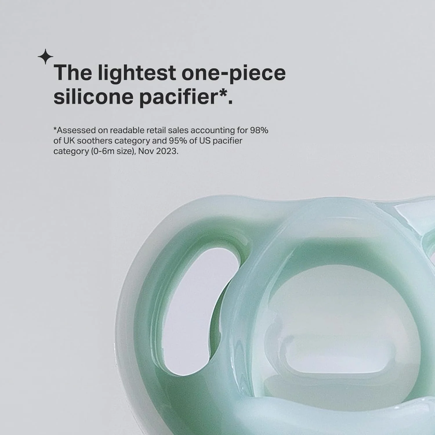 پستانک سیلیکونی فوق سبک تامی تیپی، طراحی یک تکه متقارن، پستانک های سیلیکونی بدون BPA، 6-18 ماه، 4 عدد