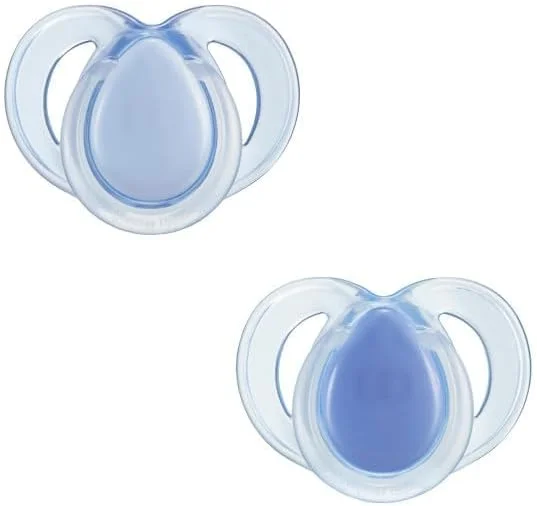 پستانک شب تامی تیپی، طراحی ارتدنسی متقارن، سرپستانکی سیلیکونی بدون BPA، شامل جعبه استریل کننده، 18-36 ماه، بسته 2 عددی، طرح ستاره