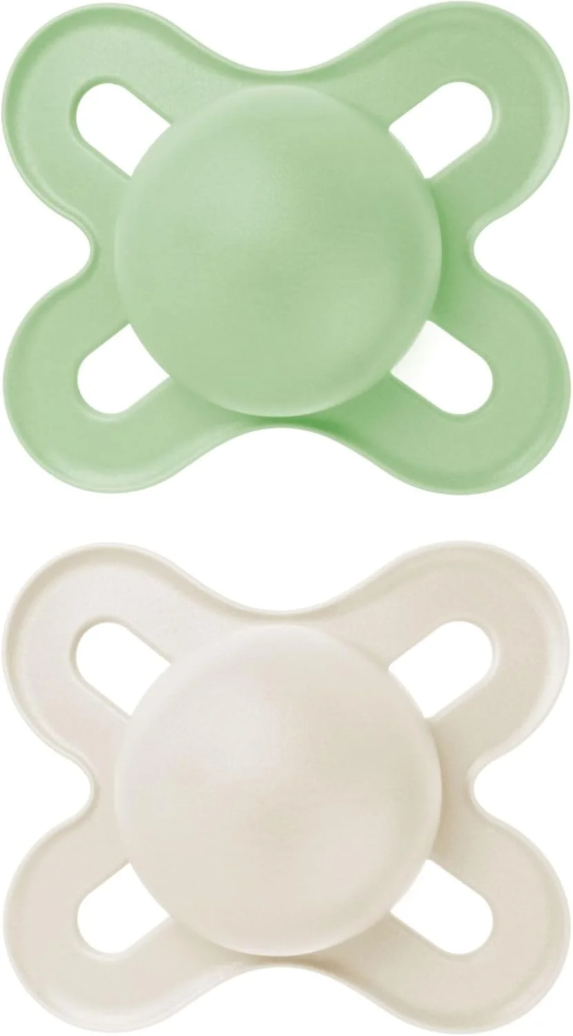 پستانک نوزادی مات MAM Original Start، پستانک برای 0-3 ماهگی، سیلیکون بدون BPA، تمیز کردن آسان، بهترین برای نوزادان، توسعه یافته با متخصصان پزشکی، 2 عدد پستانک با جعبه استریل کننده