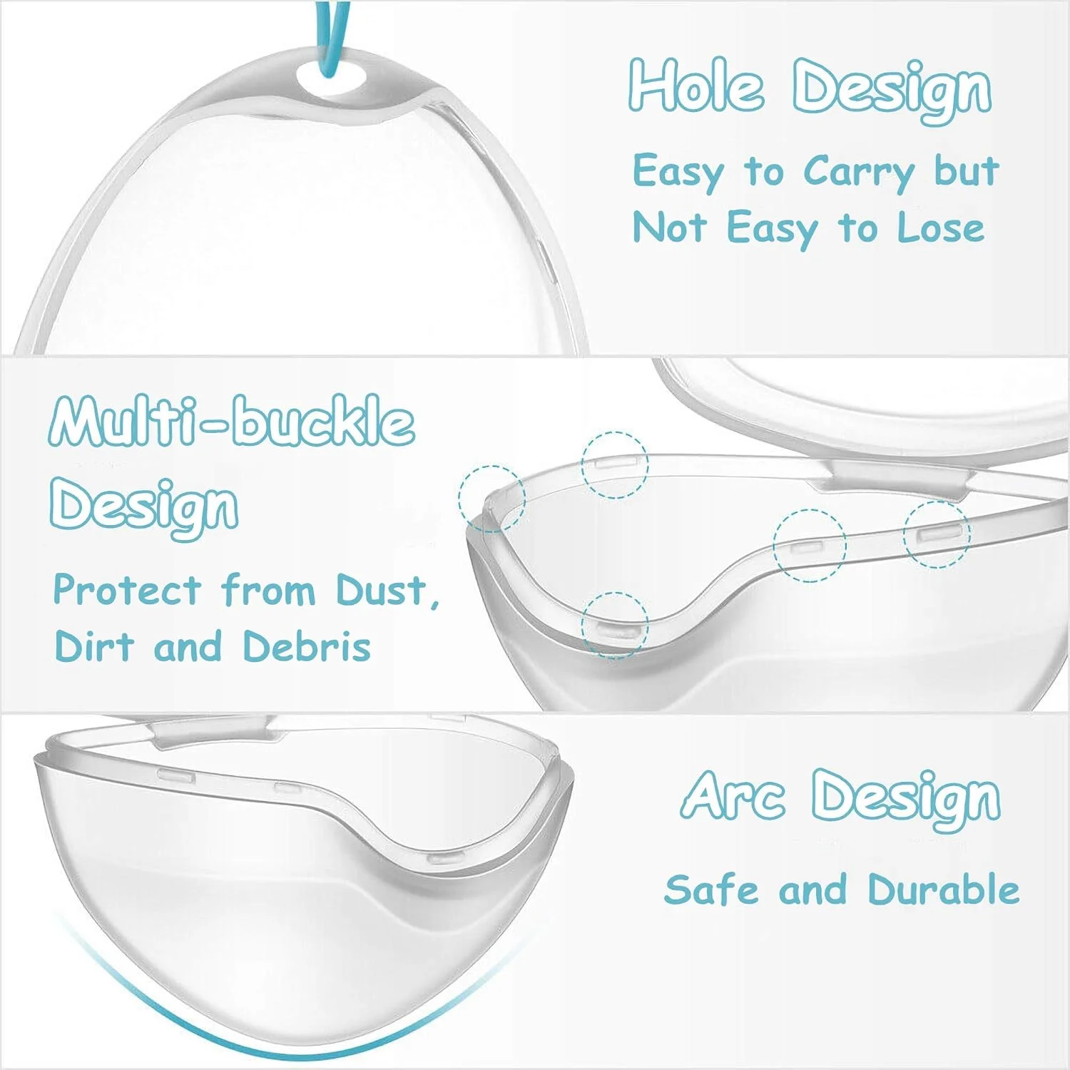 جعبه پستانک LANEYLI، نگهدارنده پستانک، جعبه گیره پستانک، جعبه پستانک، لوازم جانبی پستانک، 6 عددی آبی