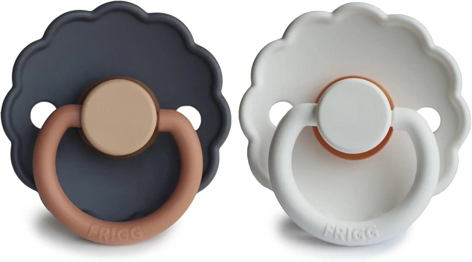 پستانک لاتکس FRIGG Daisy | بسته 2 عددی | پستانک لاستیکی طبیعی Daisy Block | سرپستانک گیلاسی متقارن | فاقد BPA | ساخت دانمارک | پستانک لاتکس | Aurora/سفید روشن - سایز 2 (6-18 ماه)