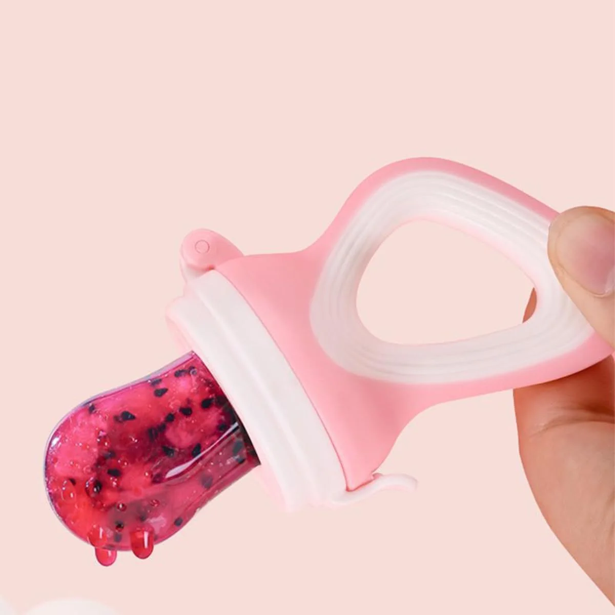 ECVV پستانک غذای کودک 2 عددی با 3 عدد سرپستانک سیلیکونی جایگزین، اسباب بازی دندان گیر میوه تازه برای نوزادان و کودکان نوپا ECVV پستانک غذای کودک 2 عددی با 3 عدد سرپستانک سیلیکونی جایگزین، اسباب بازی دندان گیر میوه تازه برای نوزادان و کودکان نوپا