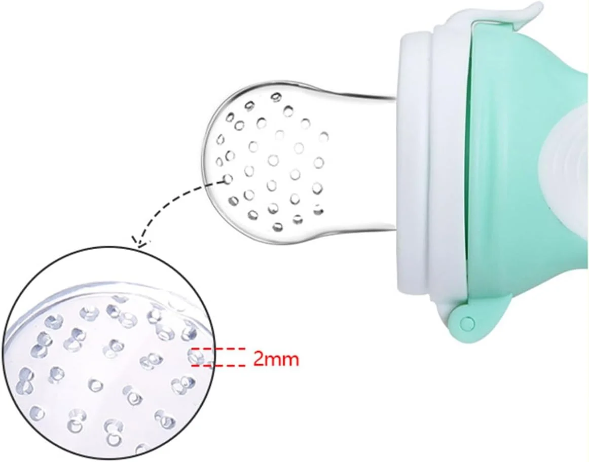 ECVV پستانک غذای کودک 2 عددی با 3 عدد سرپستانک سیلیکونی جایگزین، اسباب بازی دندان گیر میوه تازه برای نوزادان و کودکان نوپا ECVV پستانک غذای کودک 2 عددی با 3 عدد سرپستانک سیلیکونی جایگزین، اسباب بازی دندان گیر میوه تازه برای نوزادان و کودکان نوپا