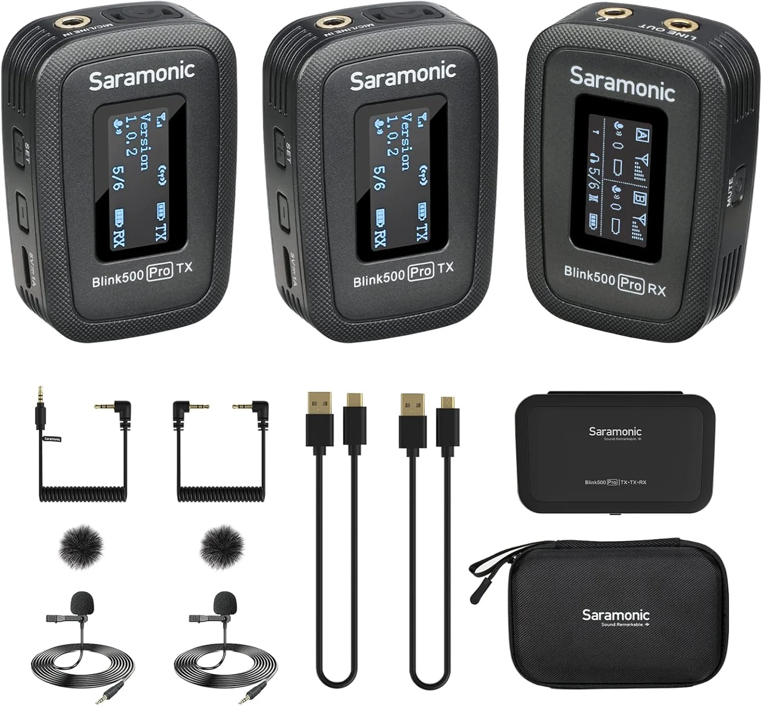 میکروفون یقهای بیسیم دو کاناله Saramonic Upgraded Blink500 Pro 2.4GHz برای دوربین فیلمبرداری DSLR، اندروید، آیفون، تبلت، کامپیوتر، ضبط صدا، فیسبوک، یوتیوب، پادکست، ولاگ، مصاحبه (B2) میکروفون یقهای بیسیم دو کاناله Saramonic Upgraded Blink500 Pro 2.4GHz برای دوربین فیلمبرداری DSLR، اندروید، آیفون، تبلت، کامپیوتر، ضبط صدا، فیسبوک، یوتیوب، پادکست، ولاگ، مصاحبه (B2)