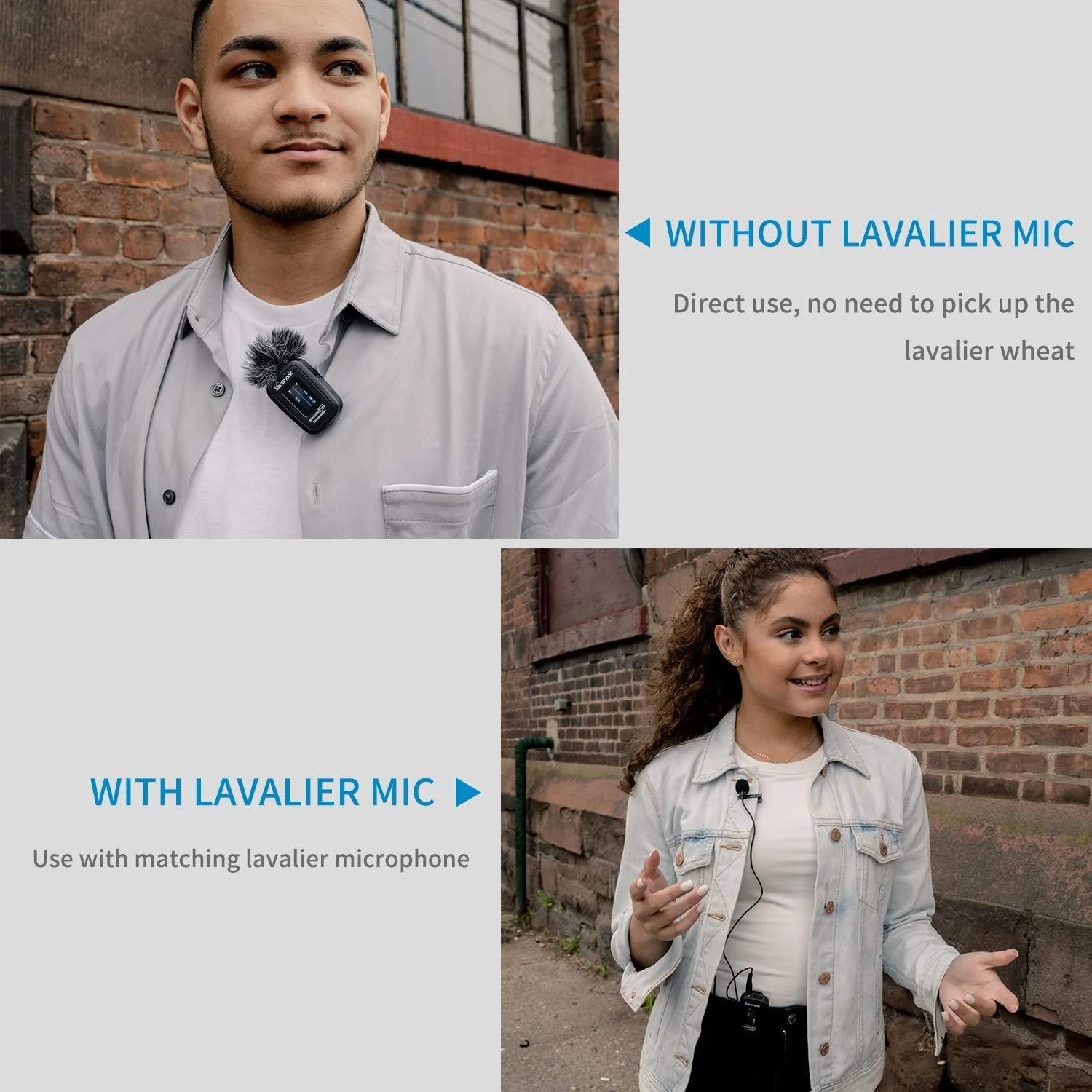 میکروفون یقه ای بی سیم سارامونیک مدل 2021 Blink500 Pro B1 با جعبه شارژ، نمایشگر OLED و خروجی هدفون 3.5 میلی متری برای دوربین های DSLR، دوربین های فیلمبرداری، تلفن های هوشمند، تبلت ها، کامپیوترها، یوتیوب و فیس بوک لایو