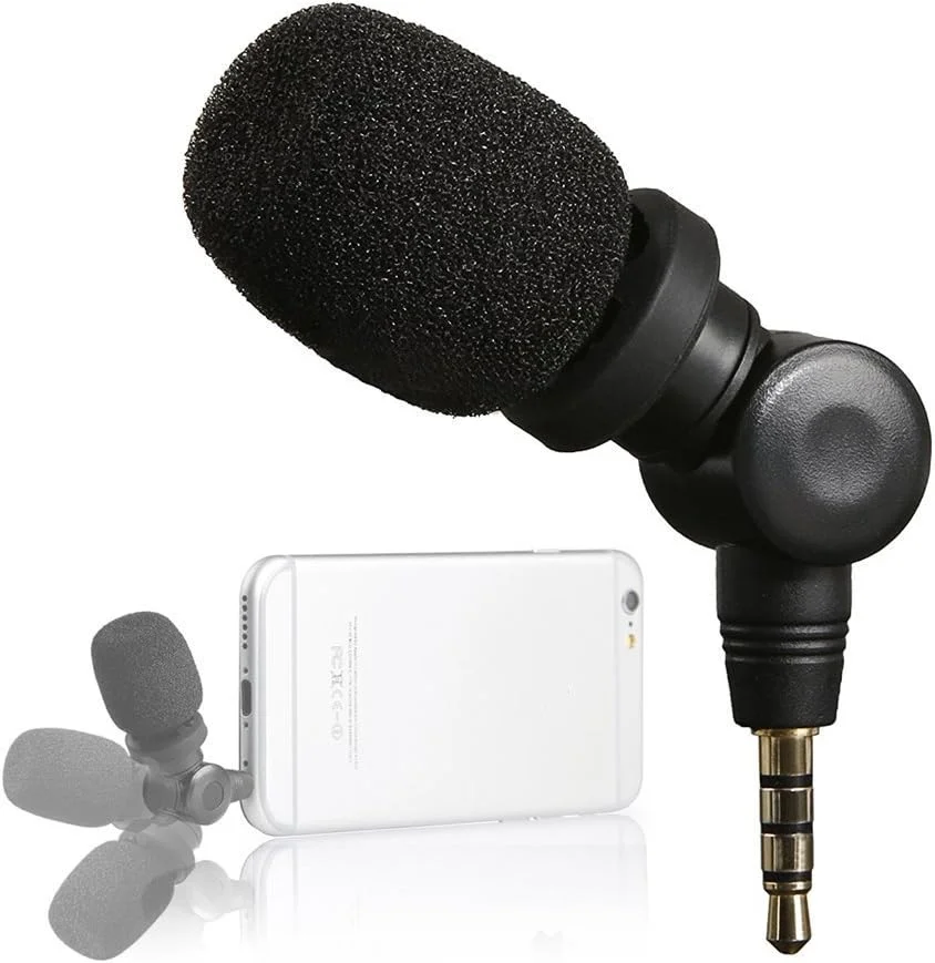 میکروفون کاندنسر کوچک و انعطاف پذیر Saramonic SmartMic برای گوشی های هوشمند، میکروفون ولاگینگ برای آیفون و ویدیوهای یوتیوب، میکروفون برای iOS اپل آیفون 7 7s 8 X 11 6 6s آیپد و گوشی اندروید