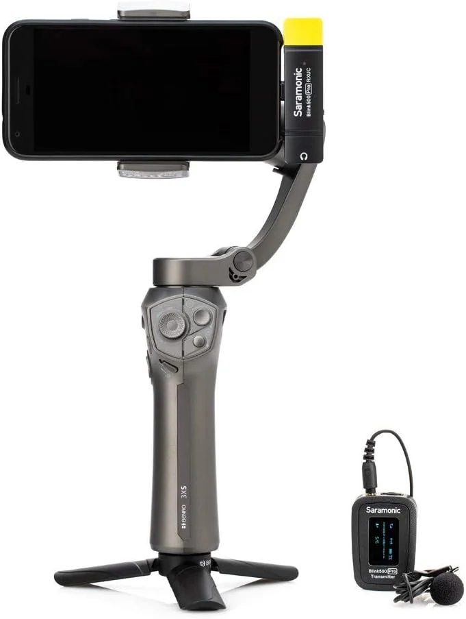 سیستم میکروفون بی‌سیم گیره‌ای پیشرفته 2.4 گیگاهرتزی سارامونیک به همراه میکروفون یقه‌ای و گیرنده دو کاناله USB-C برای گوشی‌های هوشمند یا تبلت‌های اندرویدی، کامپیوترها و آیپد پرو یا ایر (BLINK500PROB5)، مشکی