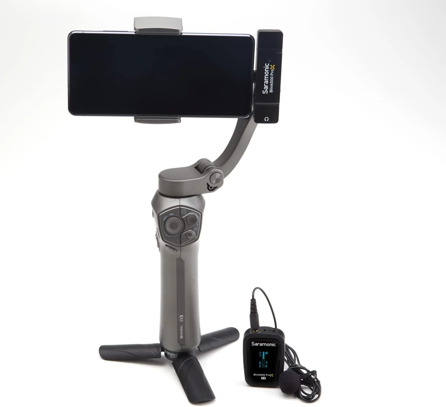 سیستم میکروفون بی‌سیم سارامونیک Blink 500 Pro X B5 به همراه میکروفون یقه‌ای و گیرنده USB-C برای آیفون 15، اندروید، آیپد، موبایل و کامپیوتر، مشکی