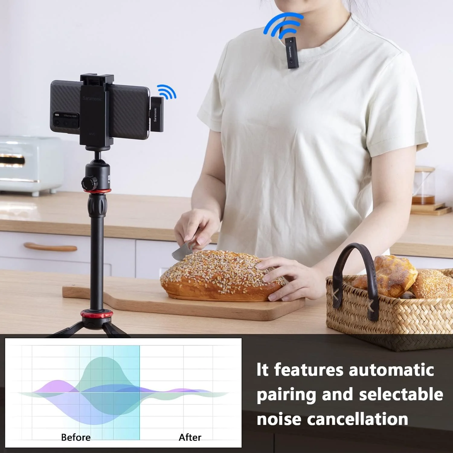 میکروفون یقه ای بی سیم سارامونیک برای گوشی های اندروید USB-C، میکروفون تایپ سی Plug & Play برای آیفون 15، حذف نویز، میکروفون گیره ای بی سیم جمع و جور برای ضبط ویدیو، پخش زنده و مصاحبه میکروفون یقه ای بی سیم سارامونیک برای گوشی های اندروید USB-C، میکروفون تایپ سی Plug & Play برای آیفون 15، حذف نویز، میکروفون گیره ای بی سیم جمع و جور برای ضبط ویدیو، پخش زنده و مصاحبه