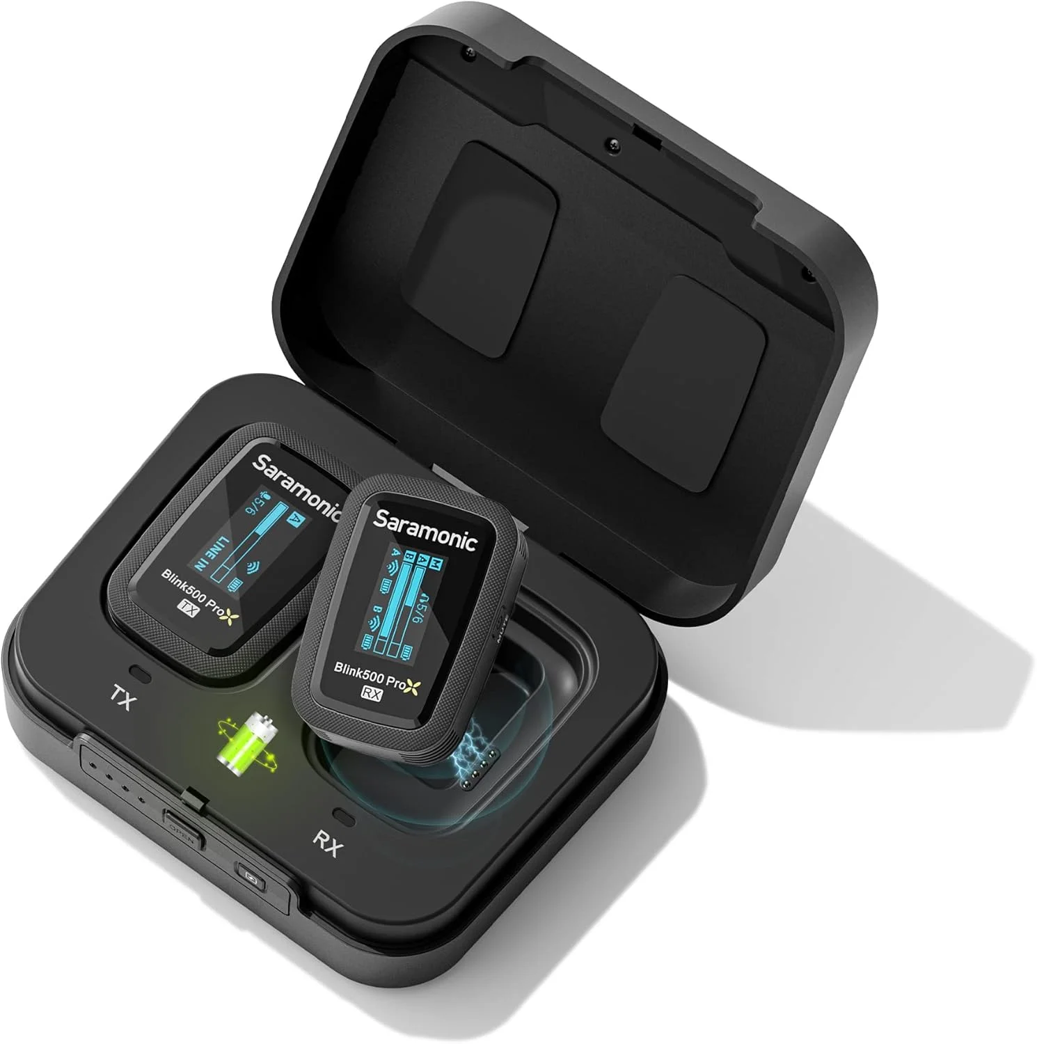 میکروفون یقه ای بی سیم سارامونیک Blink500 Prox B1 برای دوربین، فیلمبرداری، گوشی هوشمند، باتری 10 ساعته، انتقال 328 فوتی، میکروفون یقه ای بی سیم مونو استریو برای پخش زنده، کنفرانس ویدیویی، ضبط