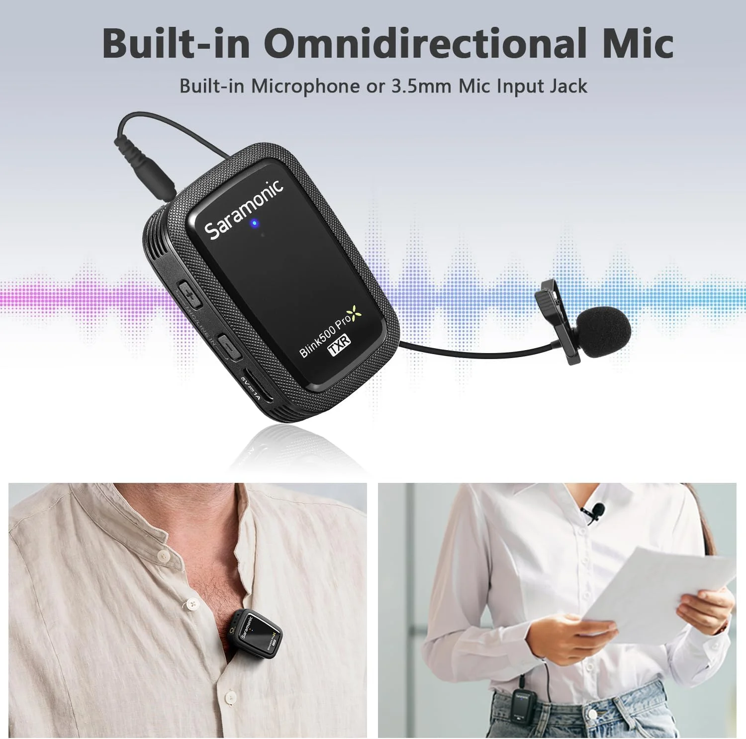 سیستم میکروفون بیسیم یقهای دو نفره سارامونیک Blink 500 ProX B2R با قابلیت ضبط داخلی و میکروفونهای یقهای سیستم میکروفون بیسیم یقهای دو نفره سارامونیک Blink 500 ProX B2R با قابلیت ضبط داخلی و میکروفونهای یقهای