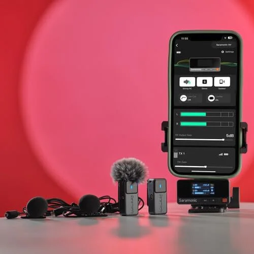 میکروفون یقه ای بی سیم دو نفره سارامونیک Air 2 مناسب آیفون/دوربین/اندروید/کامپیوتر 24 بیت/48 کیلوهرتز، حذف نویز، محدود کننده، خروجی هدفون، حداکثر SPL 120dB، برای استریمینگ، یوتیوب، مصاحبه، ولاگ میکروفون یقه ای بی سیم دو نفره سارامونیک Air 2 مناسب آیفون/دوربین/اندروید/کامپیوتر 24 بیت/48 کیلوهرتز، حذف نویز، محدود کننده، خروجی هدفون، حداکثر SPL 120dB، برای استریمینگ، یوتیوب، مصاحبه، ولاگ