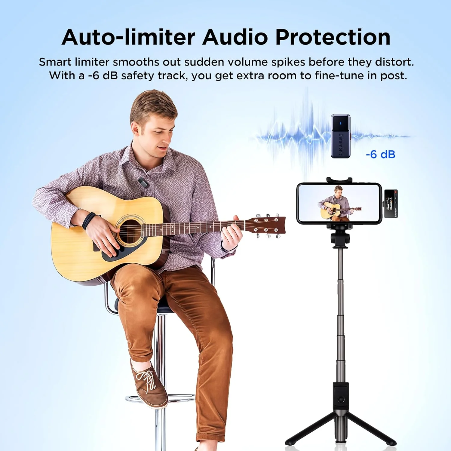 میکروفون یقه ای بی سیم سارامونیک ایر برای آیفون و اندروید (2TX + USB-C RX + جعبه شارژ)، حذف نویز، 300 متر، میکروفون مینی برای تیک تاک، یوتیوب، پخش زنده، مصاحبه، پادکست، ولاگ میکروفون یقه ای بی سیم سارامونیک ایر برای آیفون و اندروید (2TX + USB-C RX + جعبه شارژ)، حذف نویز، 300 متر، میکروفون مینی برای تیک تاک، یوتیوب، پخش زنده، مصاحبه، پادکست، ولاگ