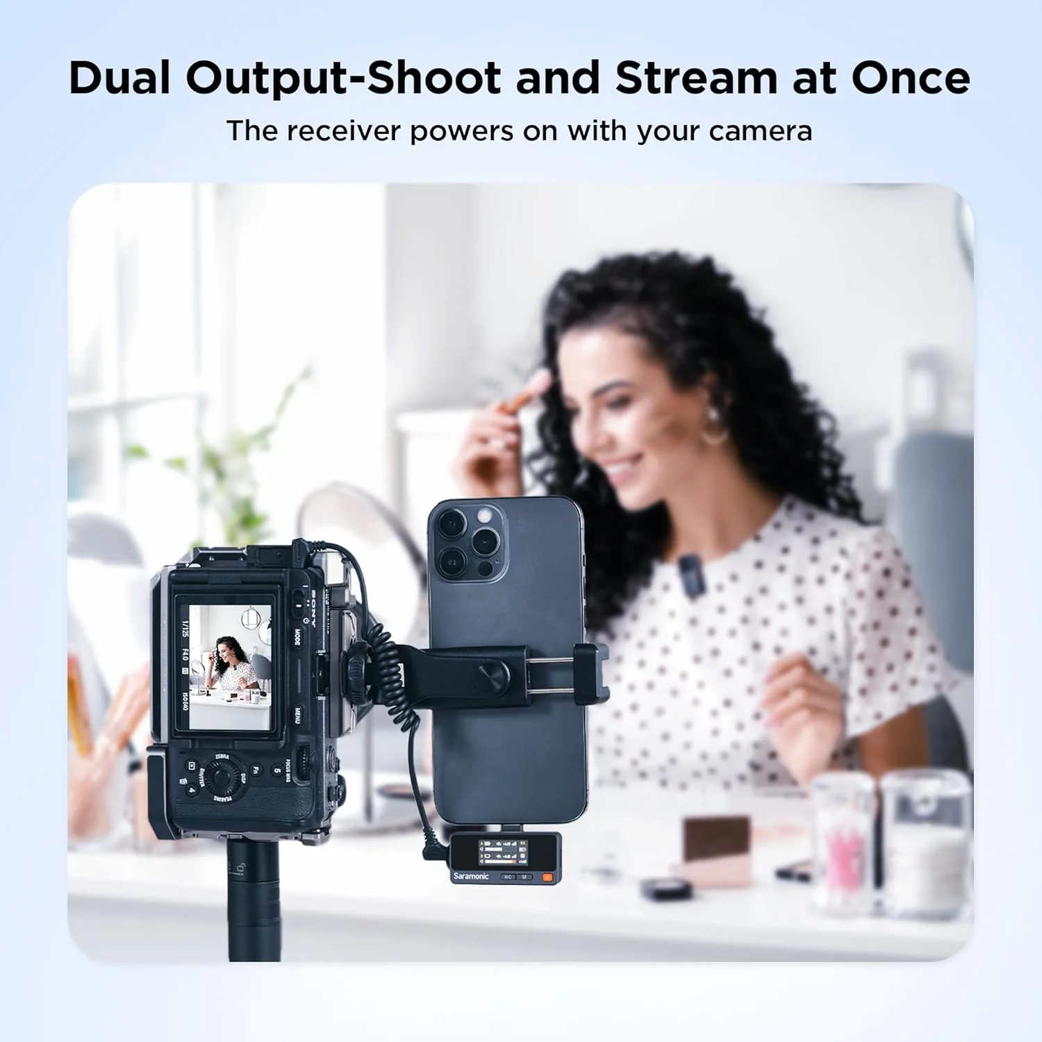 میکروفون یقه ای بی سیم سارامونیک ایر برای آیفون و اندروید (2TX + USB-C RX + جعبه شارژ)، حذف نویز، 300 متر، میکروفون مینی برای تیک تاک، یوتیوب، پخش زنده، مصاحبه، پادکست، ولاگ میکروفون یقه ای بی سیم سارامونیک ایر برای آیفون و اندروید (2TX + USB-C RX + جعبه شارژ)، حذف نویز، 300 متر، میکروفون مینی برای تیک تاک، یوتیوب، پخش زنده، مصاحبه، پادکست، ولاگ