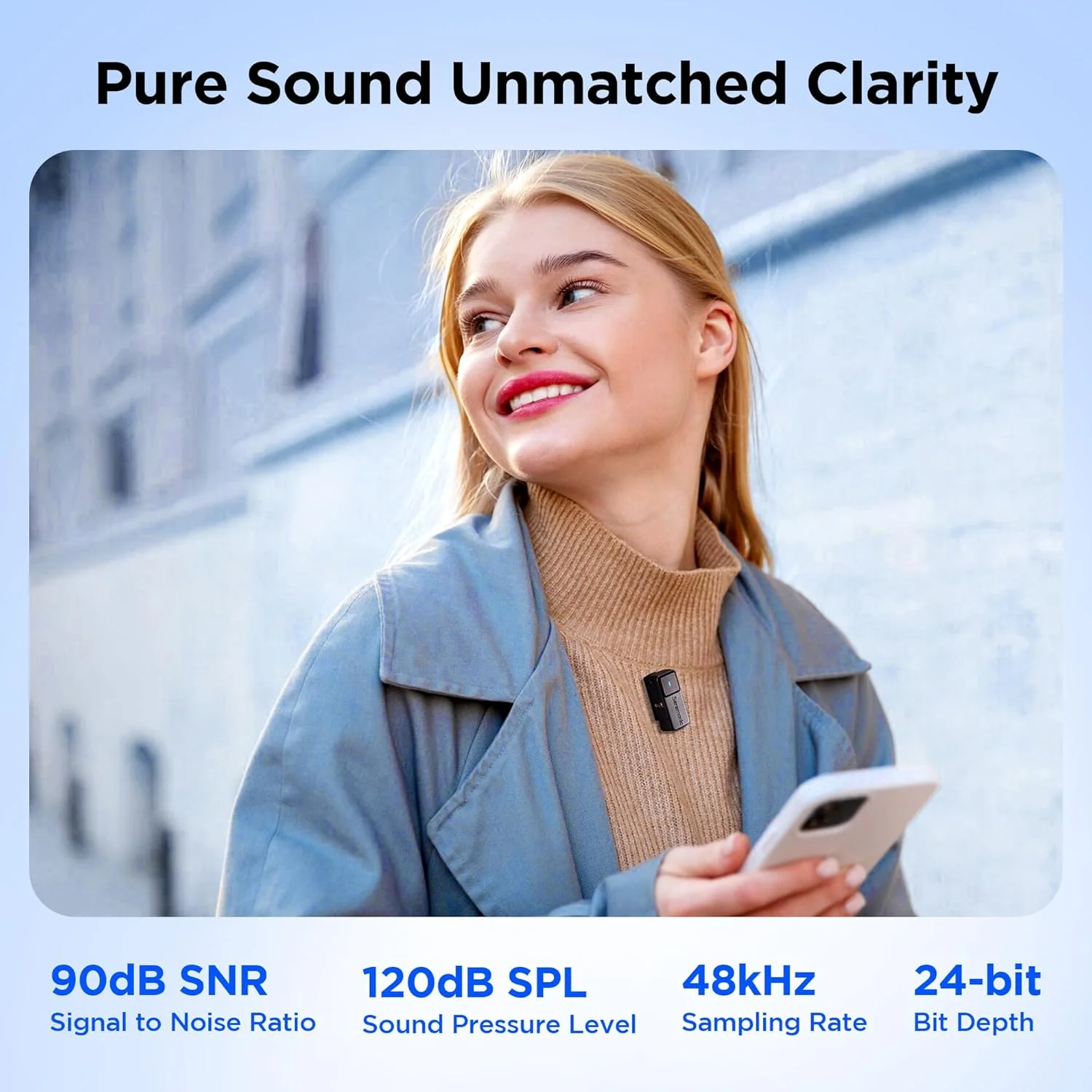 میکروفون یقه ای بی سیم سارامونیک ایر برای آیفون و اندروید (2TX + USB-C RX + جعبه شارژ)، حذف نویز، 300 متر، میکروفون مینی برای تیک تاک، یوتیوب، پخش زنده، مصاحبه، پادکست، ولاگ میکروفون یقه ای بی سیم سارامونیک ایر برای آیفون و اندروید (2TX + USB-C RX + جعبه شارژ)، حذف نویز، 300 متر، میکروفون مینی برای تیک تاک، یوتیوب، پخش زنده، مصاحبه، پادکست، ولاگ