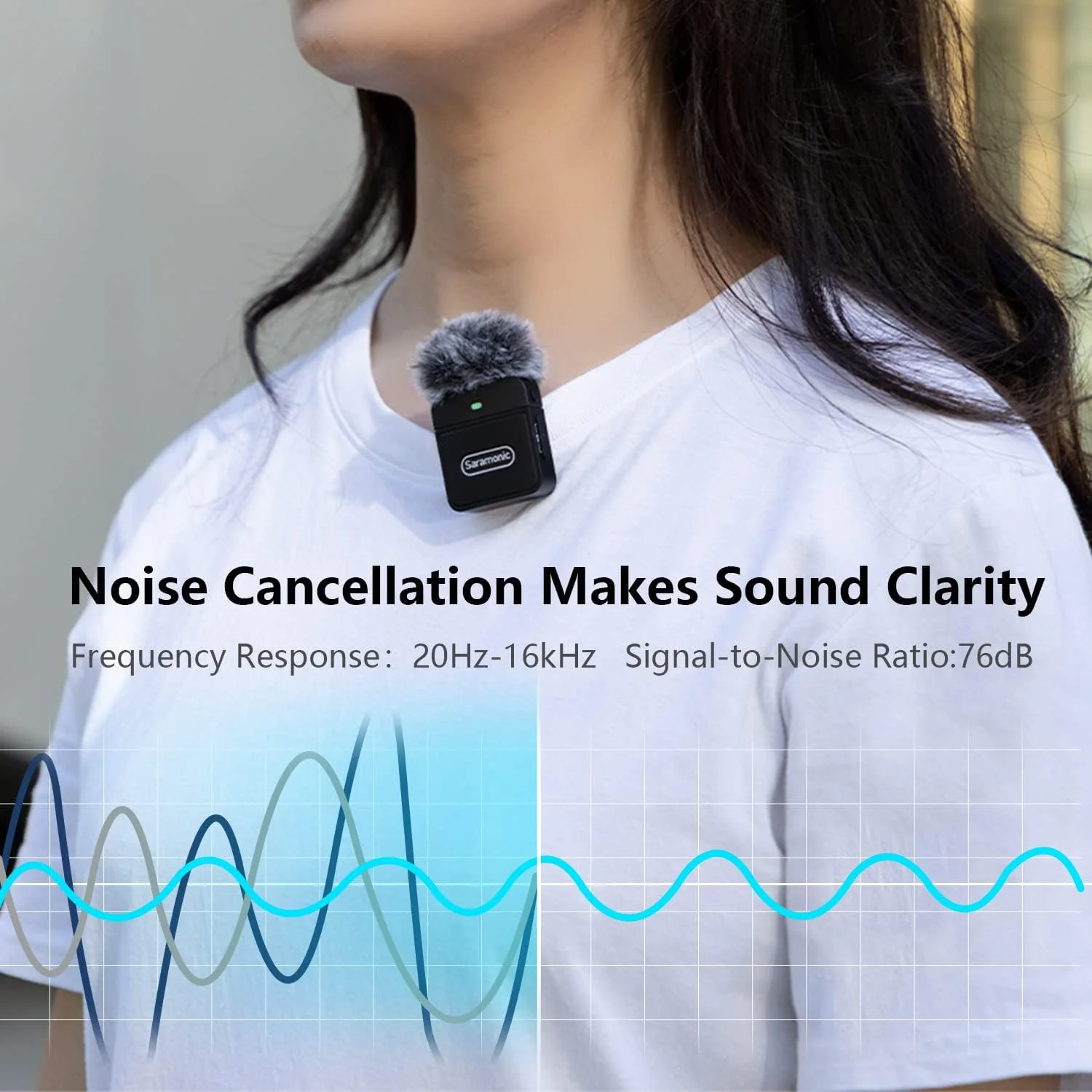 میکروفون یقه ای بی سیم سارامونیک مدل Blink100 B2 2.4GHz، میکروفون یقه ای بی سیم دوگانه برای دوربین ها، گوشی های هوشمند، ضبط DSLR، ولاگ، کاهش نویز، عمر باتری 10 ساعته، 2 فرستنده + 1 گیرنده میکروفون یقه ای بی سیم سارامونیک مدل Blink100 B2 2.4GHz، میکروفون یقه ای بی سیم دوگانه برای دوربین ها، گوشی های هوشمند، ضبط DSLR، ولاگ، کاهش نویز، عمر باتری 10 ساعته، 2 فرستنده + 1 گیرنده