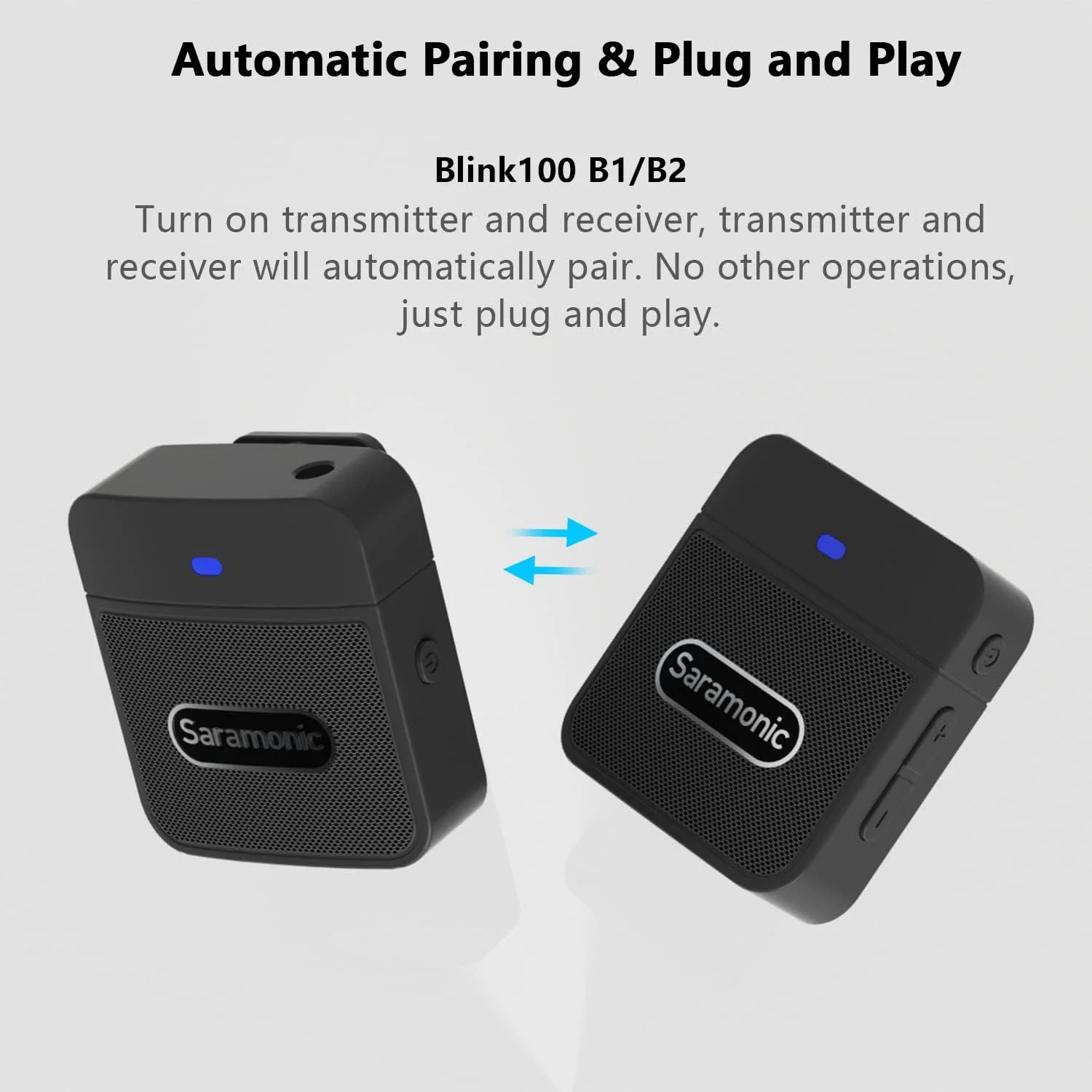 میکروفون یقه ای بی سیم سارامونیک مدل Blink100 B2 2.4GHz، میکروفون یقه ای بی سیم دوگانه برای دوربین ها، گوشی های هوشمند، ضبط DSLR، ولاگ، کاهش نویز، عمر باتری 10 ساعته، 2 فرستنده + 1 گیرنده میکروفون یقه ای بی سیم سارامونیک مدل Blink100 B2 2.4GHz، میکروفون یقه ای بی سیم دوگانه برای دوربین ها، گوشی های هوشمند، ضبط DSLR، ولاگ، کاهش نویز، عمر باتری 10 ساعته، 2 فرستنده + 1 گیرنده