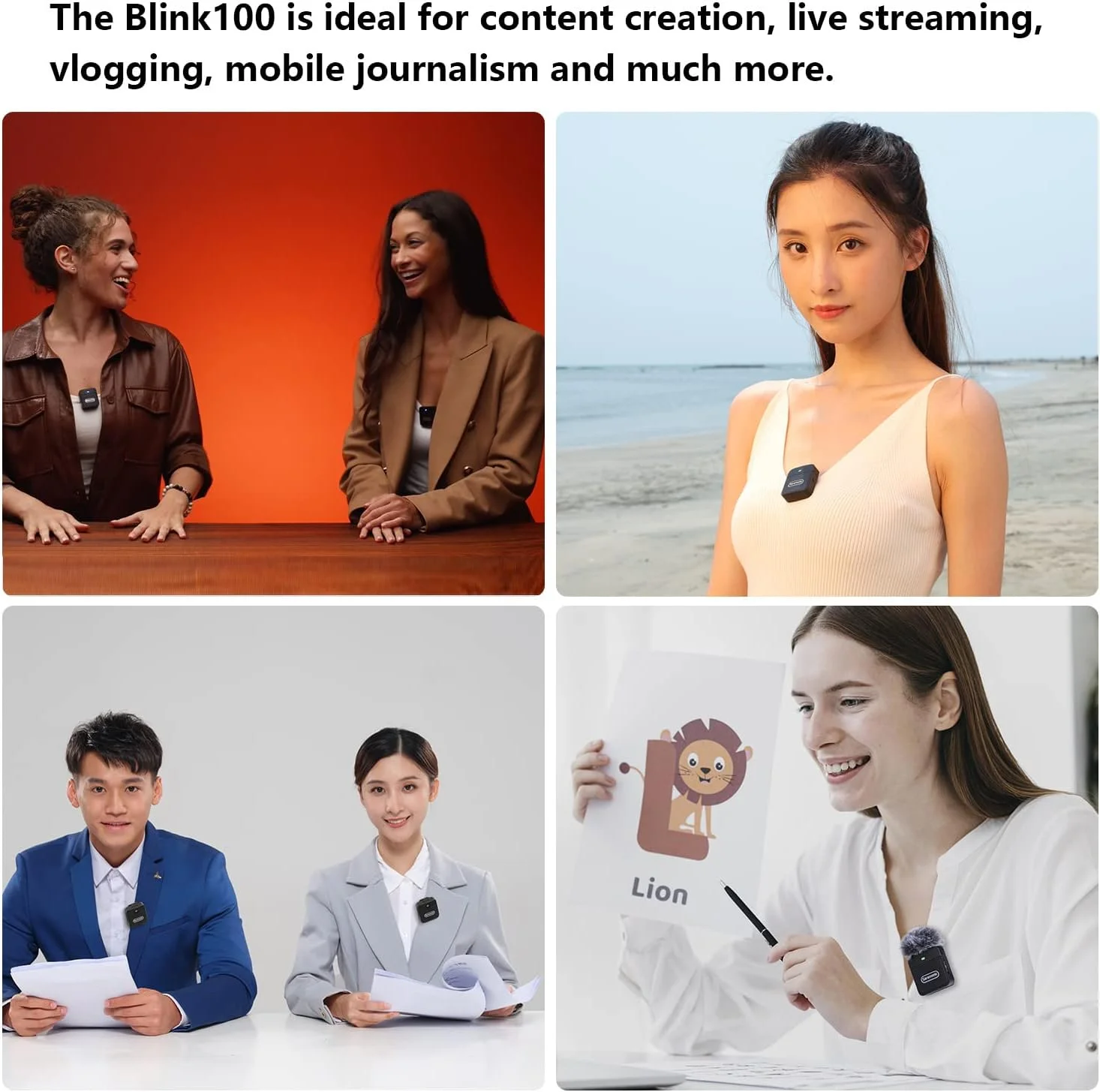 میکروفون یقه ای بی سیم سارامونیک مدل Blink100 B2 2.4GHz، میکروفون یقه ای بی سیم دوگانه برای دوربین ها، گوشی های هوشمند، ضبط DSLR، ولاگ، کاهش نویز، عمر باتری 10 ساعته، 2 فرستنده + 1 گیرنده میکروفون یقه ای بی سیم سارامونیک مدل Blink100 B2 2.4GHz، میکروفون یقه ای بی سیم دوگانه برای دوربین ها، گوشی های هوشمند، ضبط DSLR، ولاگ، کاهش نویز، عمر باتری 10 ساعته، 2 فرستنده + 1 گیرنده