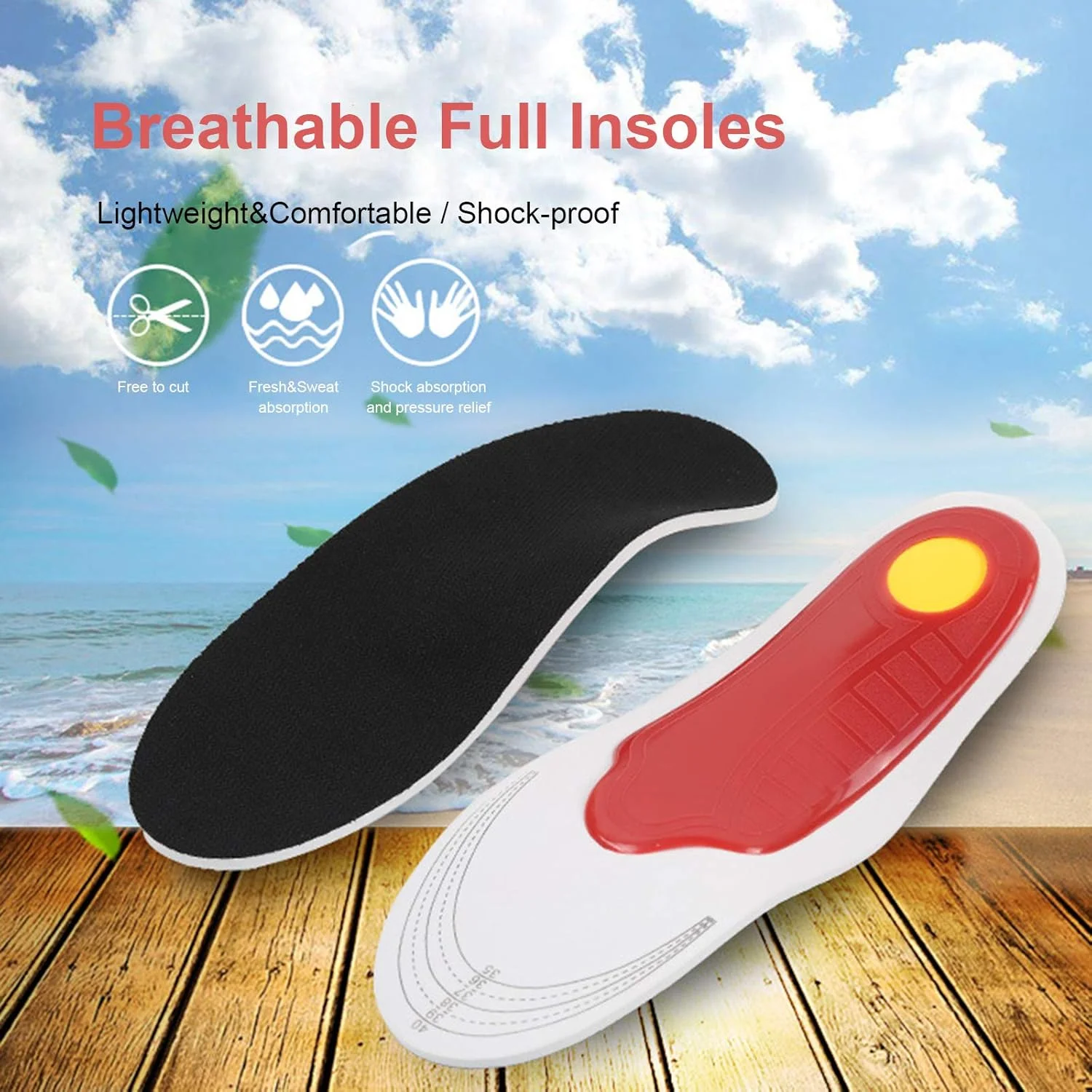 کفی طبی اورتوتیک EVA Hingers - کفی تنفسی کشسان برای دویدن - پد زیره کفش مردانه و زنانه