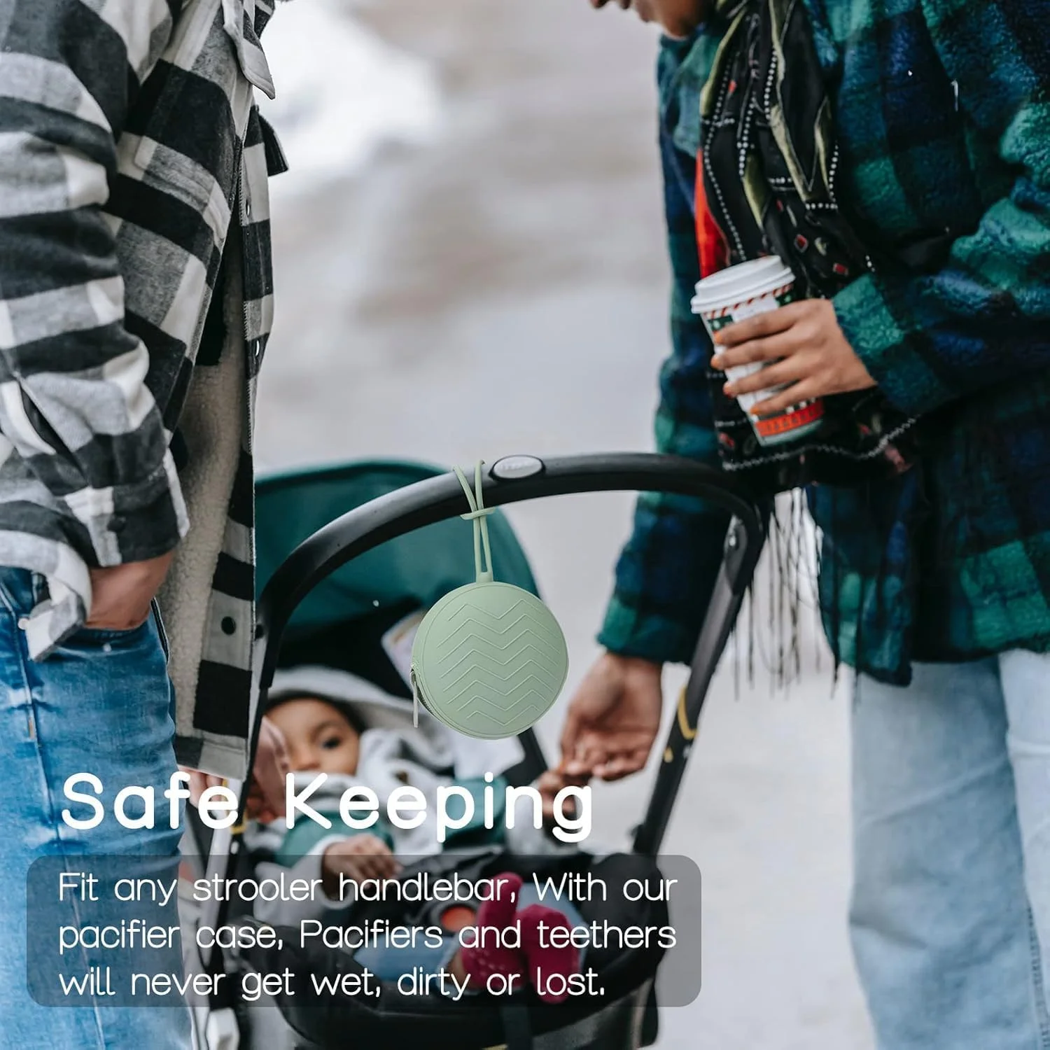 کیف نگهدارنده پستانک سیلیکونی آزونه - کیف پستانک کودک بدون BPA برای نوزادان دختر و پسر، نگهدارنده پستانک سیلیکونی قابل حمل و بادوام برای مسافرت، کیف پوشک و اتاق کودک (2 عدد، مریم گلی، اتر)