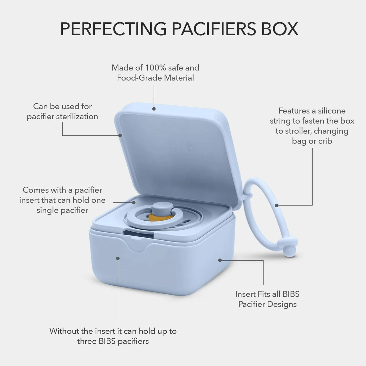 جعبه پستانک بیبز BIBS x Liberty طرح Chamomile Lawn آبی کودکانه